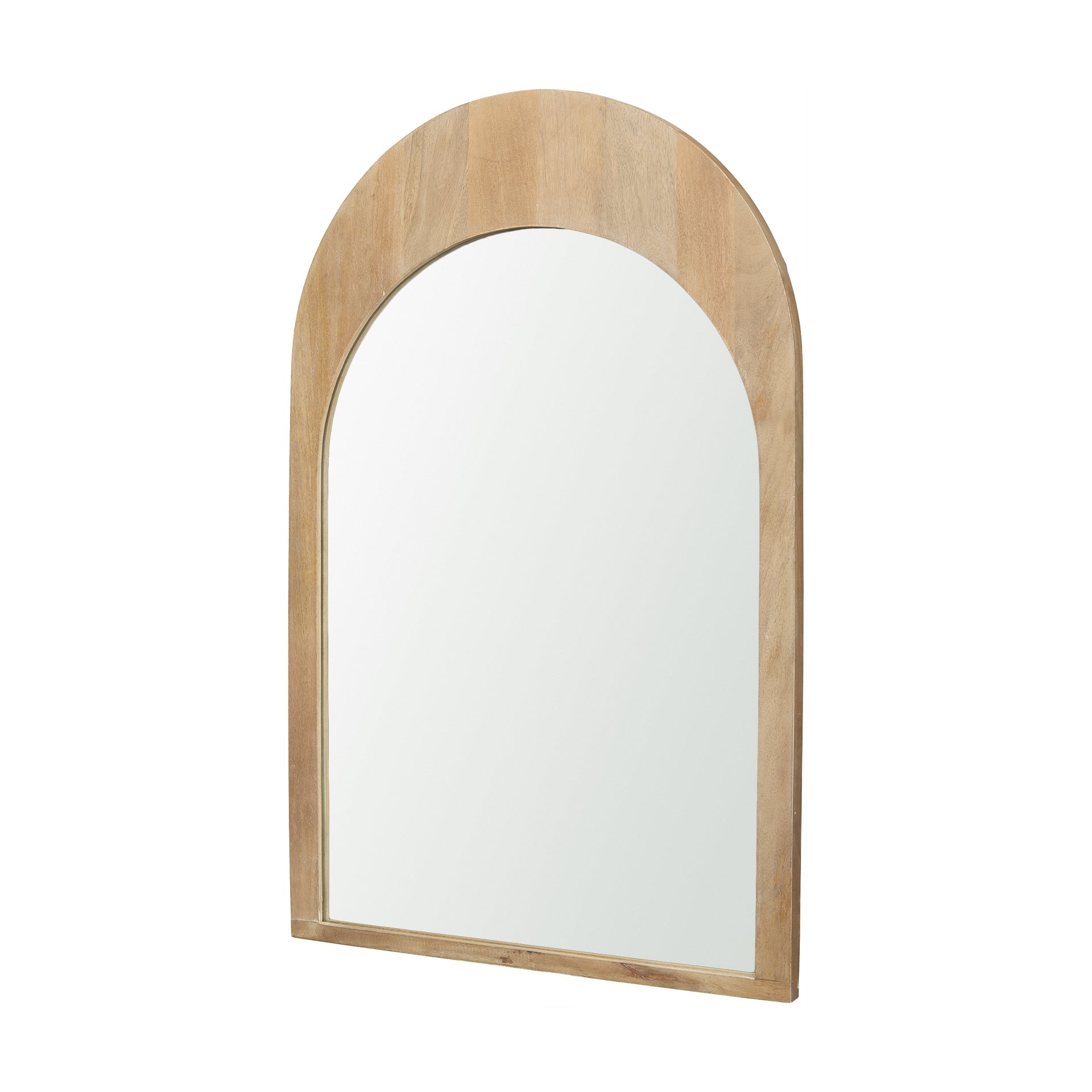 Celeste Light Brown Wood Arched Mirror - Central Designs