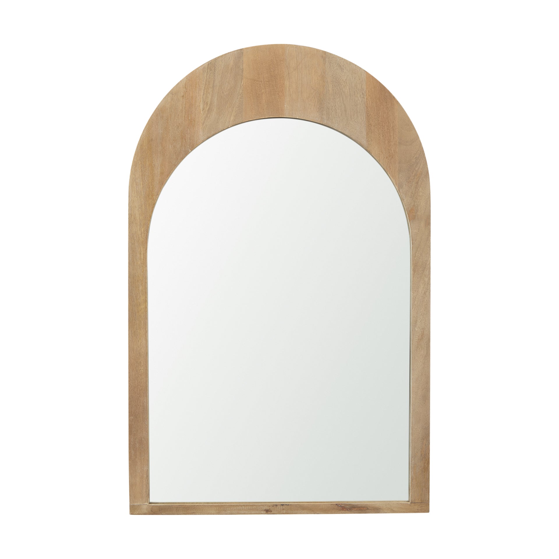 Celeste Light Brown Wood Arched Mirror - Central Designs