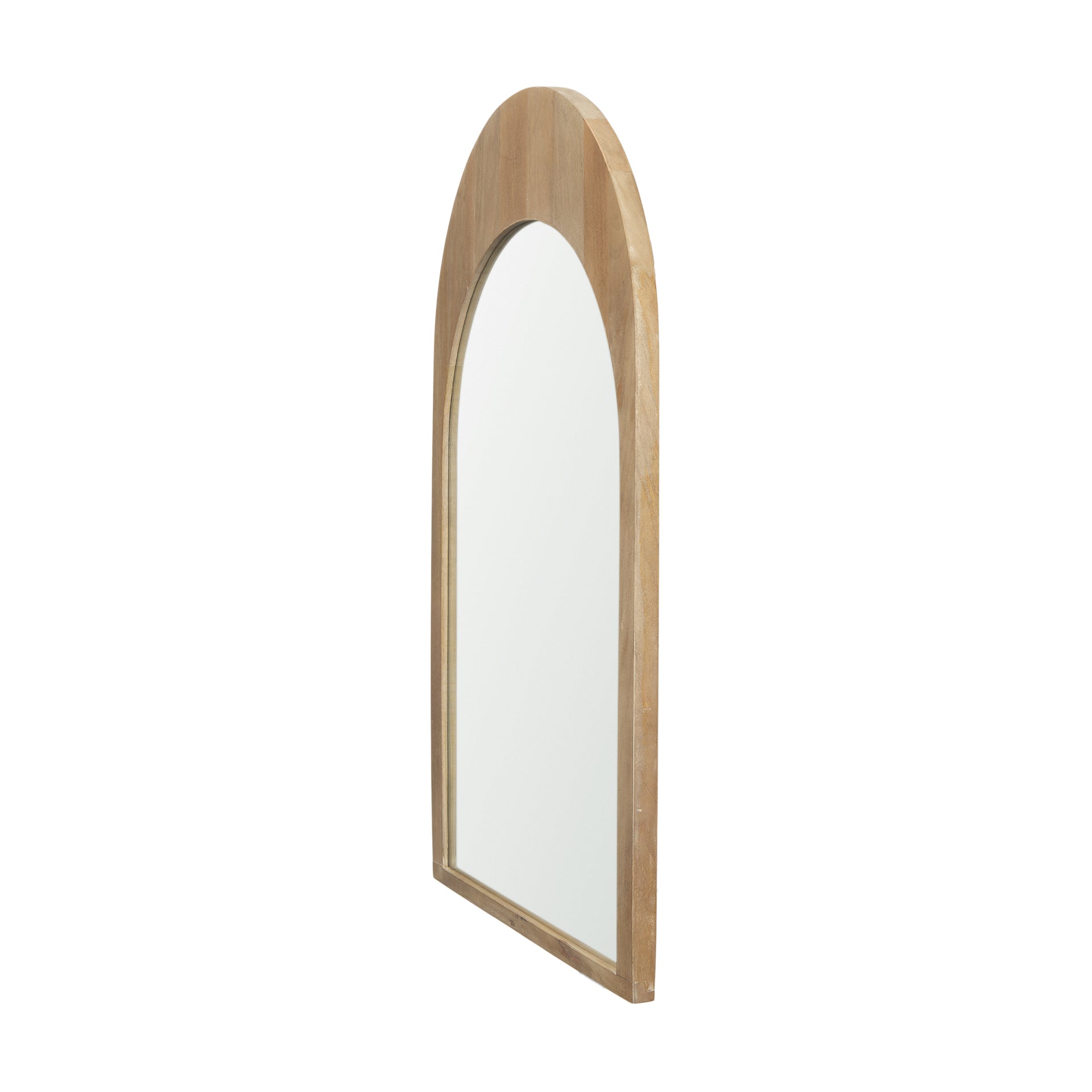Celeste Light Brown Wood Arched Mirror - Central Designs