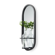 Katherine Wall Mounted Mirror w Glass Bottle for Botanicals or Floral - Central Designs