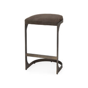 Tyson 17L x 18W x 28H Brown/Gray Suede W/ Metal Frame Counter Stool - Central Designs