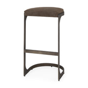Tyson 17L x 18W x 31H Brown/Gray Suede W/ Metal Frame Bar Stool - Central Designs