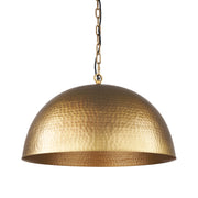 Karina 24" Round Brass - tone Hammered Metal Dome Pendant Light - Central Designs