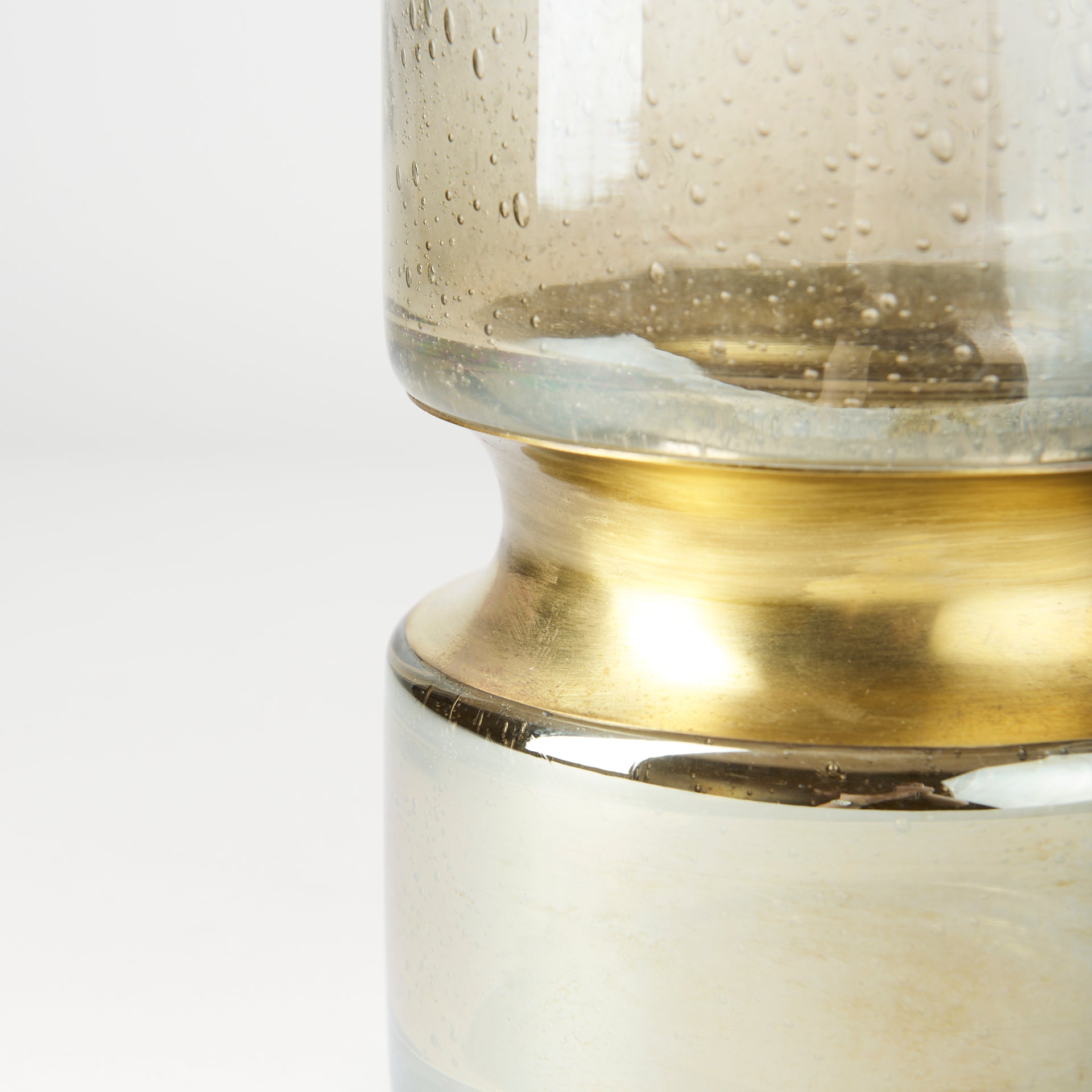 Adriatic I Small Brushed Gold Metal Glass Vase - Central Designs