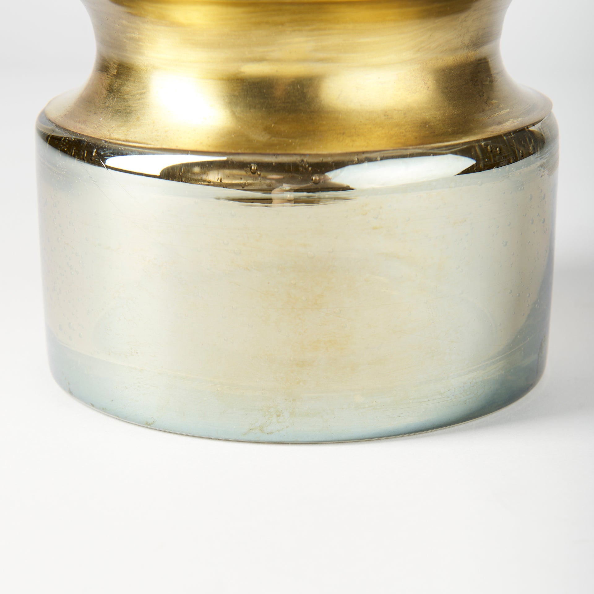 Adriatic I Small Brushed Gold Metal Glass Vase - Central Designs