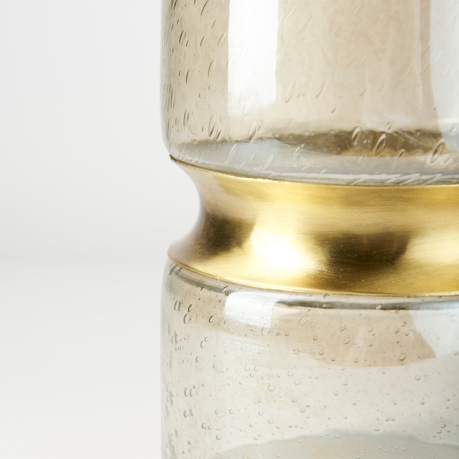 Adriatic II Large Brushed Gold Metal Glass Vase - Central Designs