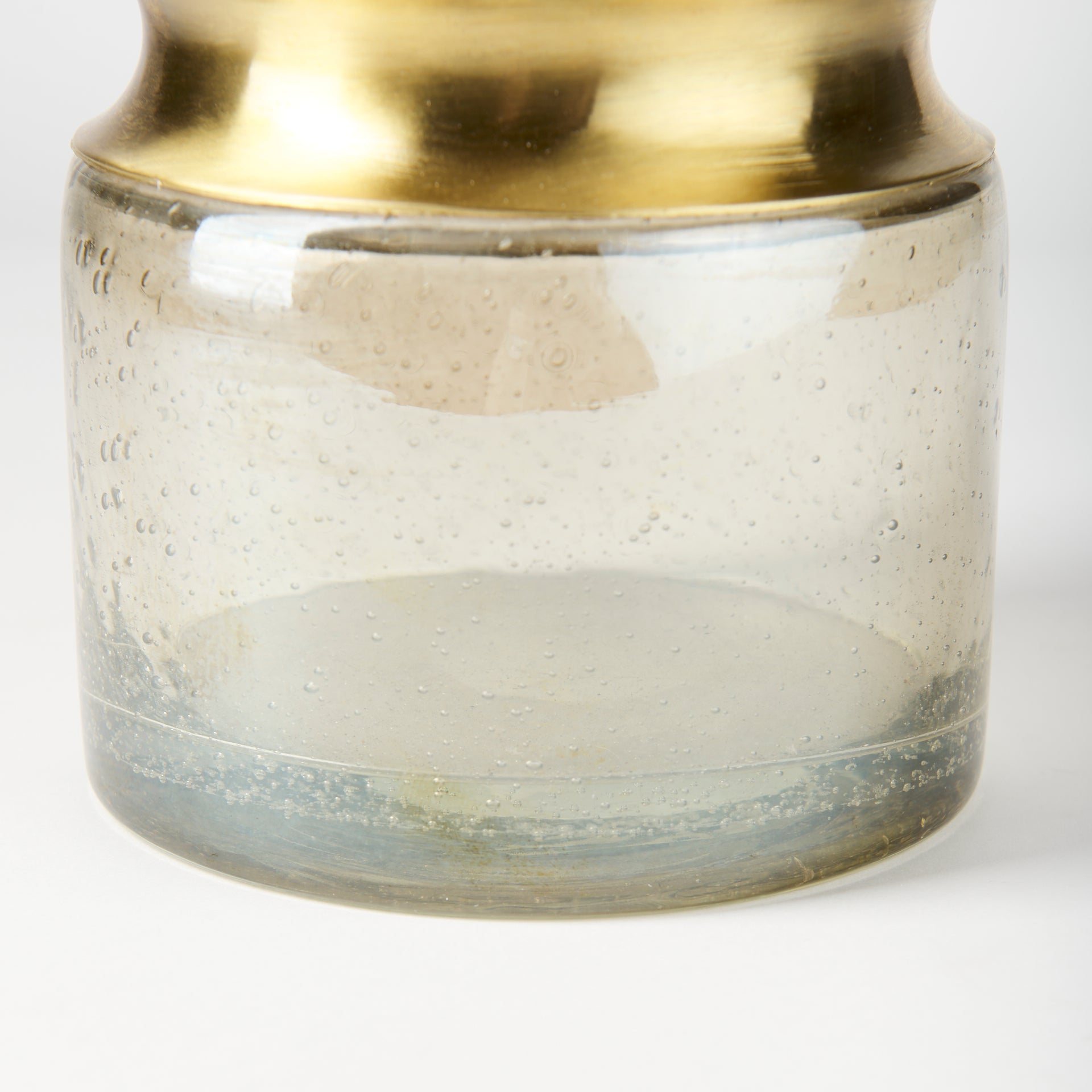 Adriatic II Large Brushed Gold Metal Glass Vase - Central Designs