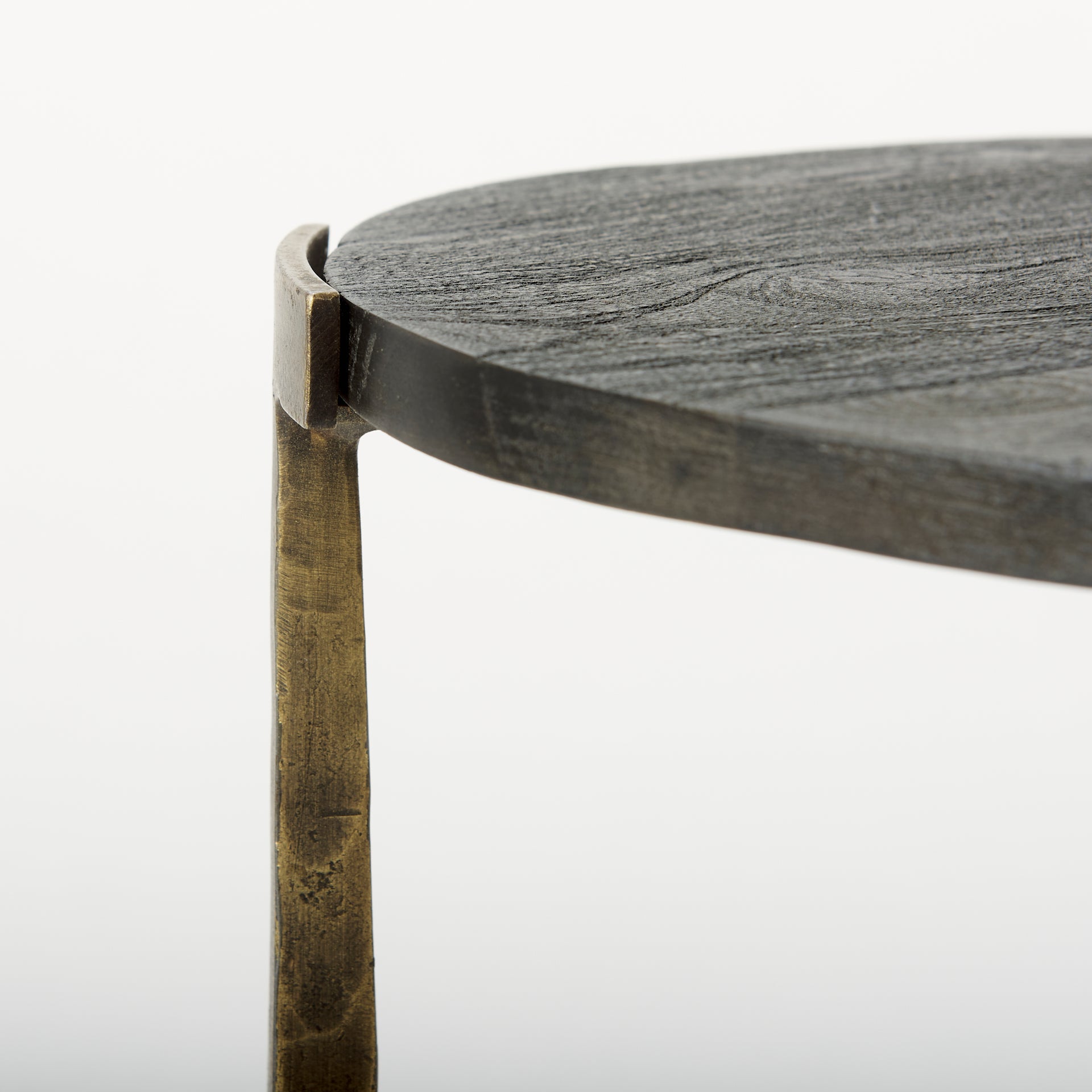 Atticus Black Wood and Antiqued Gold Metal Nesting Accent Tables (Set of 2) - Central Designs