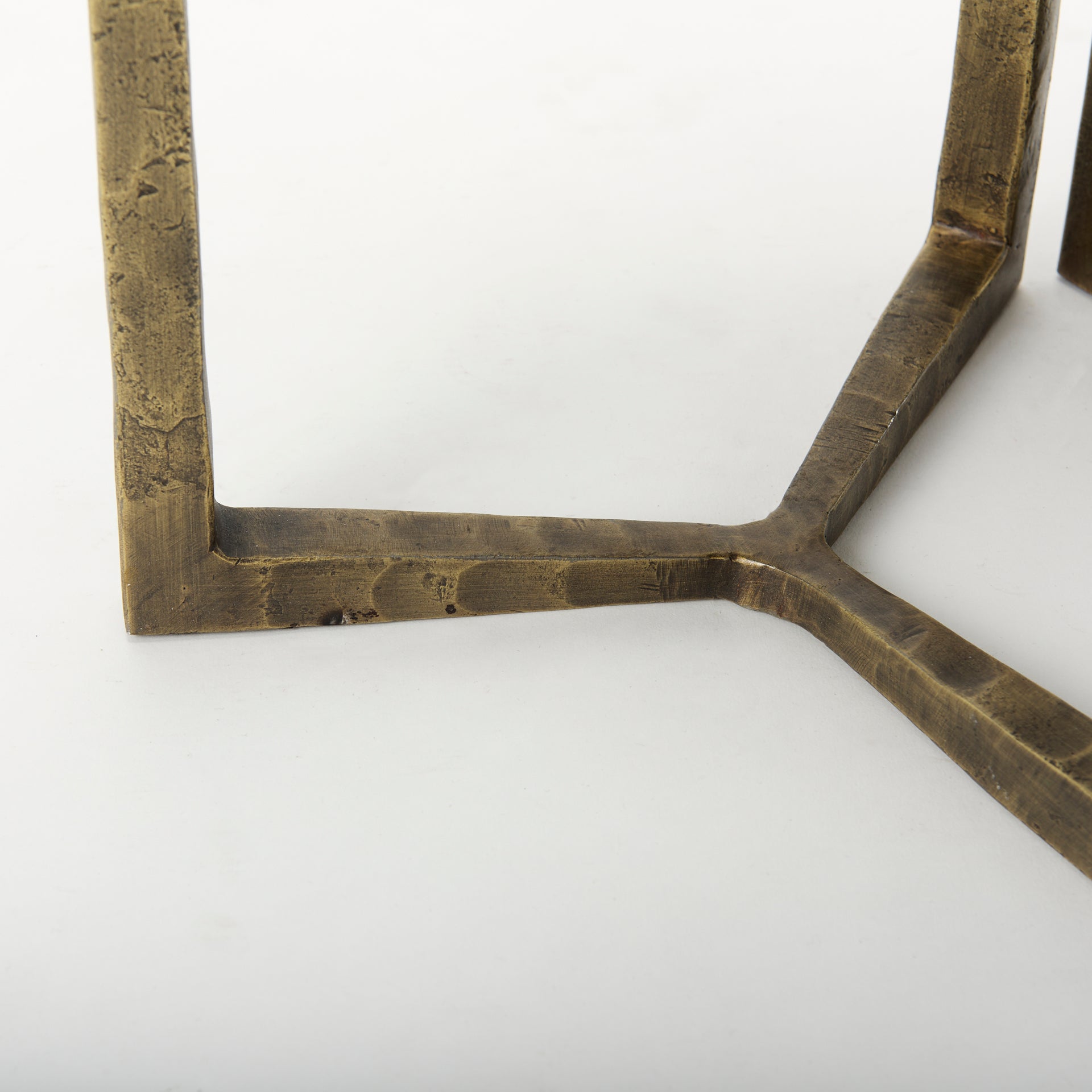 Atticus Black Wood and Antiqued Gold Metal Nesting Accent Tables (Set of 2) - Central Designs