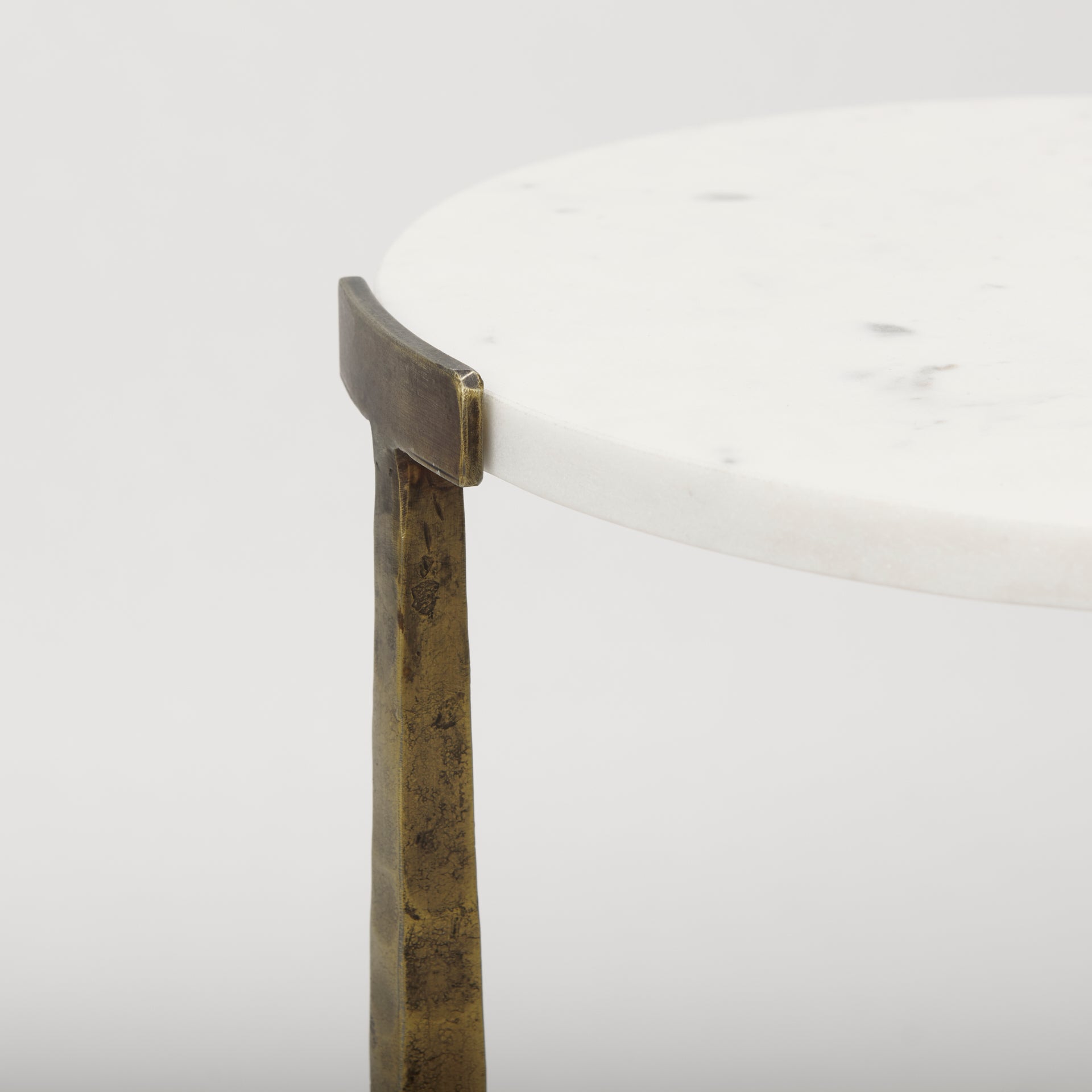 Atticus Marble and Antiqued Gold Metal Nesting Accent Tables (Set of 2) - Central Designs