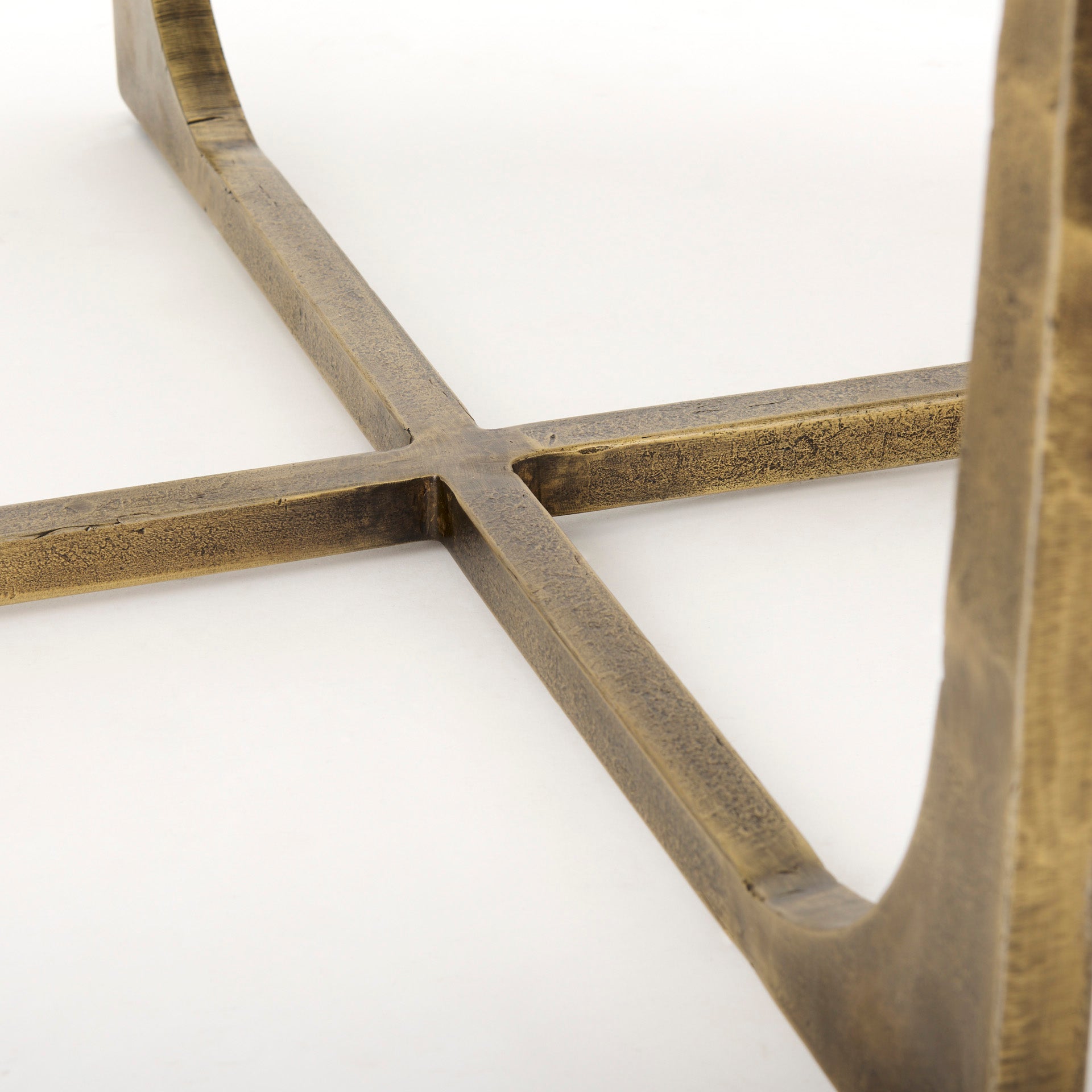 Atticus Marble and Antiqued Gold Metal Coffee Table - Central Designs