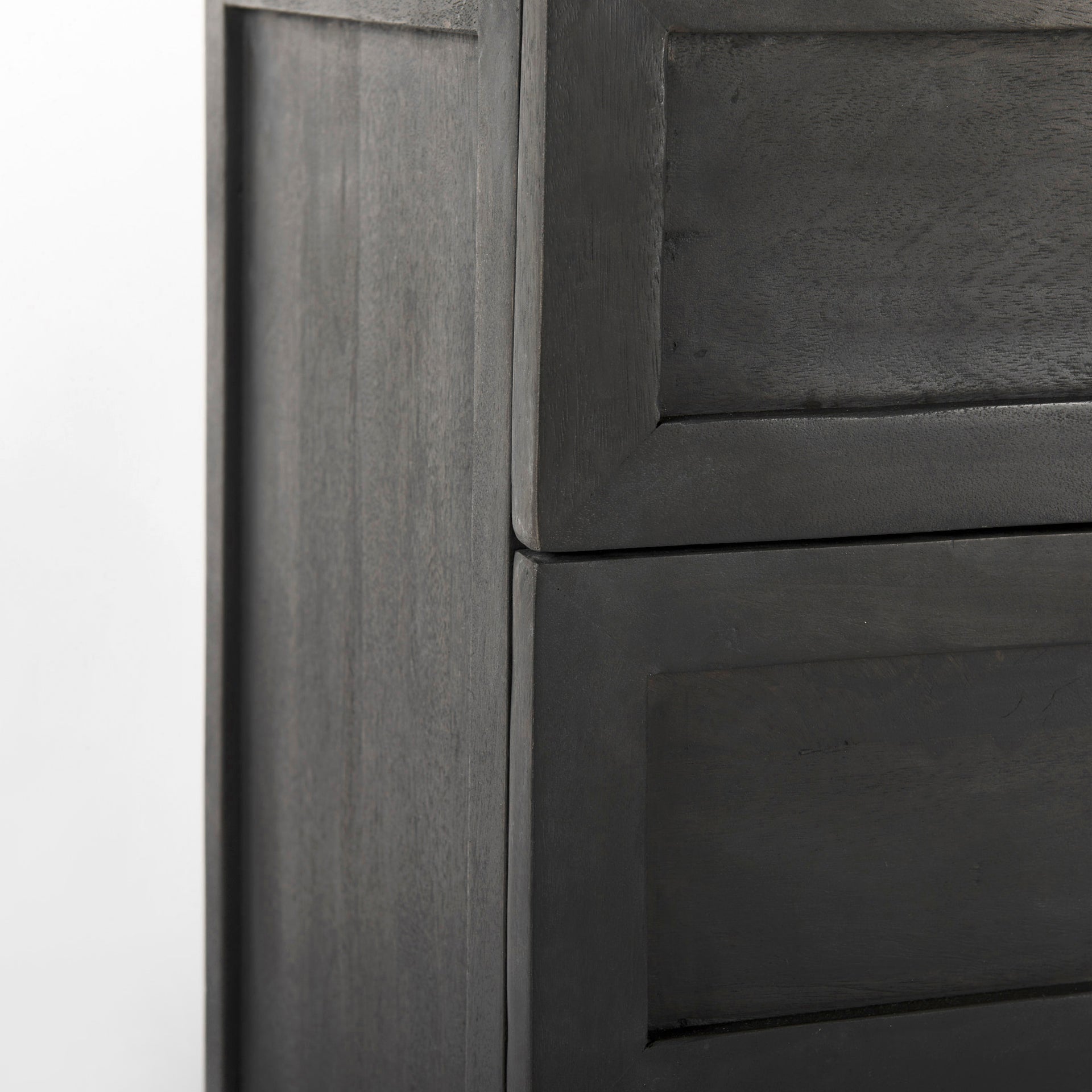 Divina Black - Brown Wood w/ White Marble Top and Black Metal Base Accent Cabinet - Central Designs