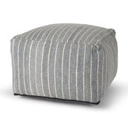 Kensie Large Blue Striped Pouf - Central Designs