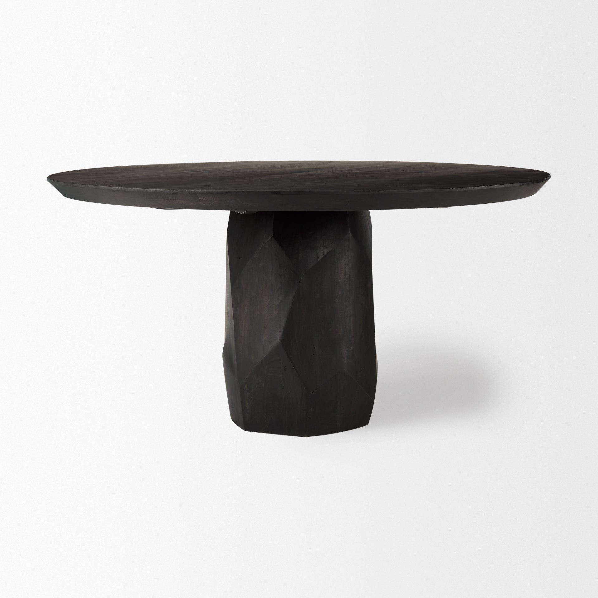 Fitzgerald 60" Round Brown Solid Wood Top & Base Dining Table