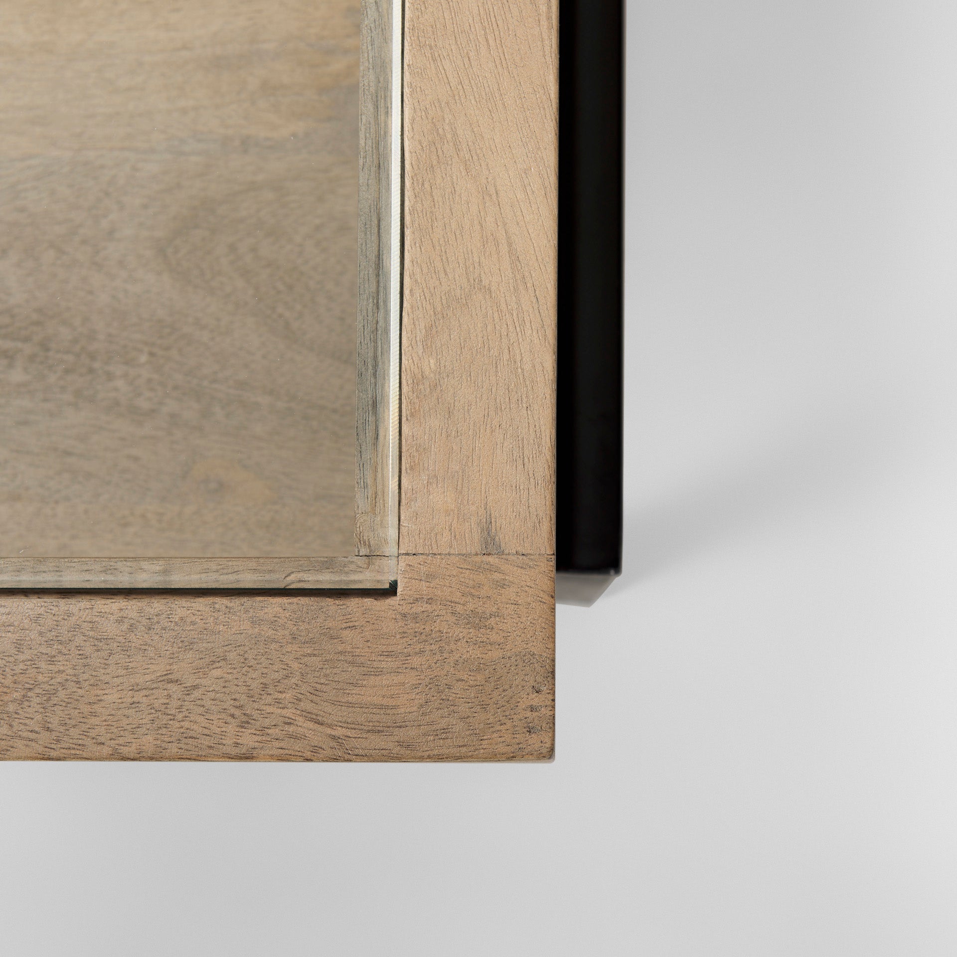 Arelius 42"L Rectangular Light Brown Wood w/ Black Metal Base Display Coffee Table - Central Designs