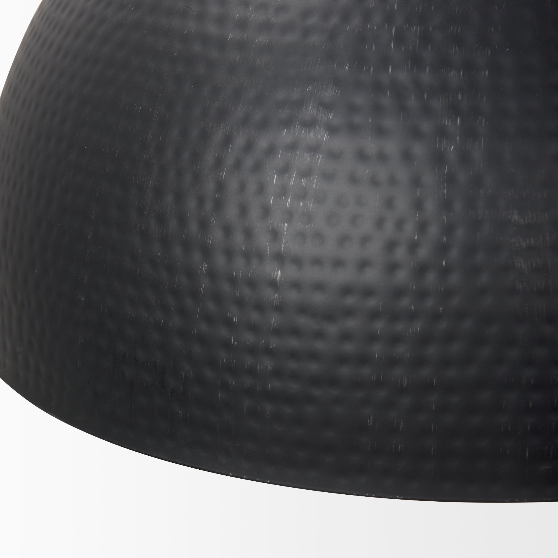 Karina 24" Round Matte Black Hammered Metal Dome Pendant Light - Central Designs