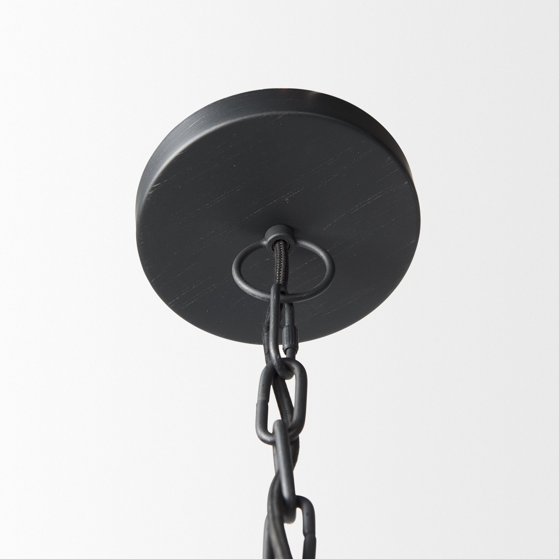 Karina 36" Round Matte Black Hammered Metal Dome Pendant Light - Central Designs