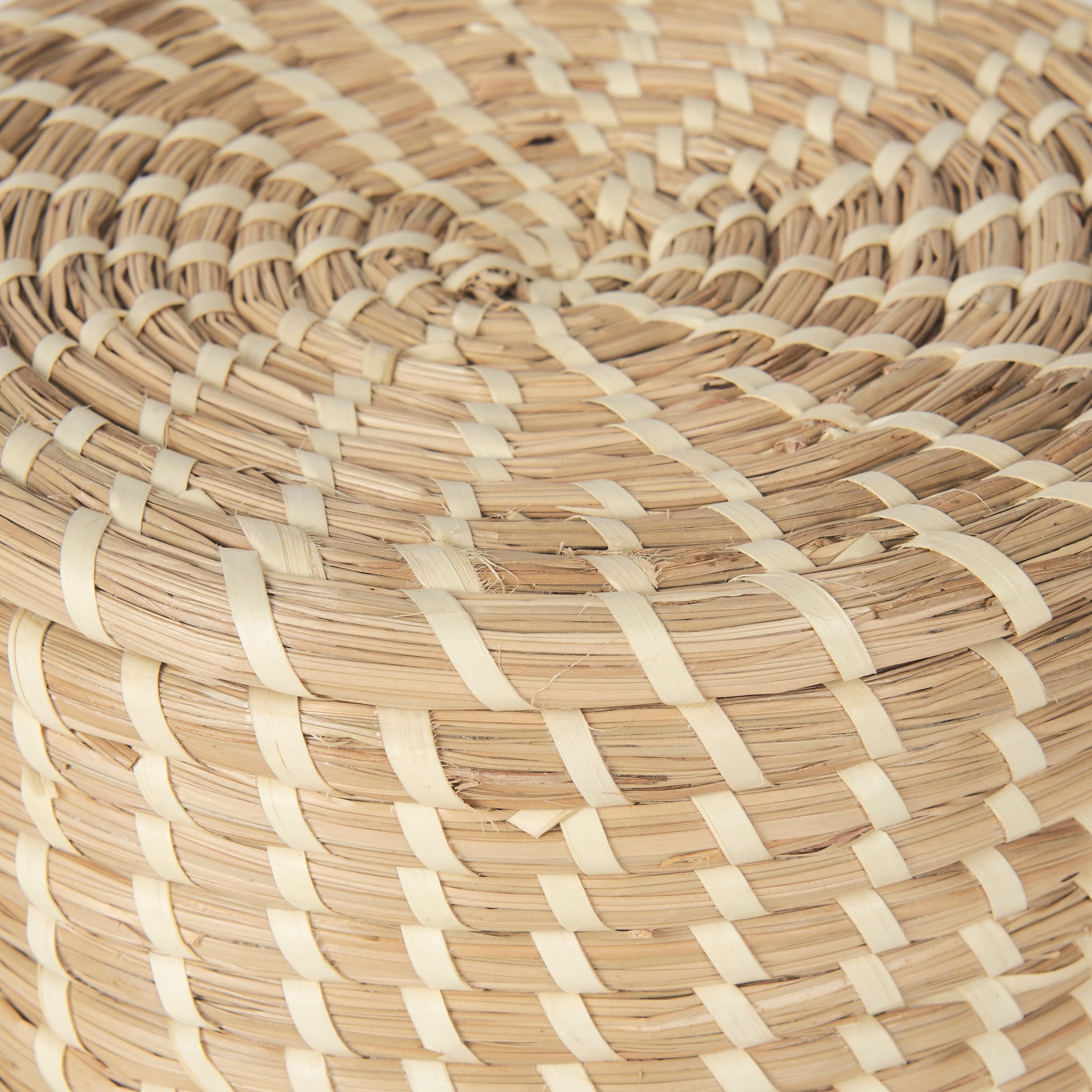 Kailini Set of 3 Nesting Seagrass & Palm Leaf Boxes with Lids - Central Designs
