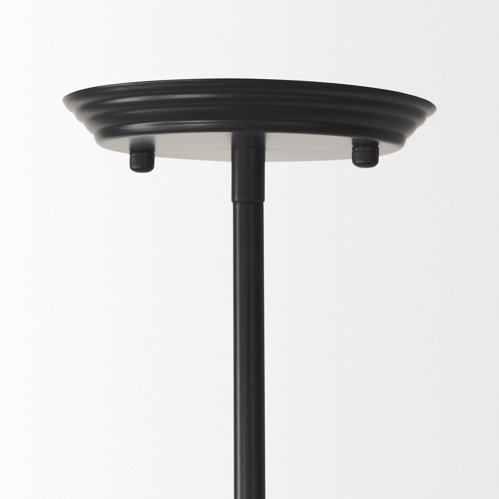 Farrah Frosted Glass Globe set in Matte Black Metal Pendant Ceiling Light - Central Designs