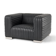 Ricciardo Black Leather Upholstered Arm Chair - Central Designs