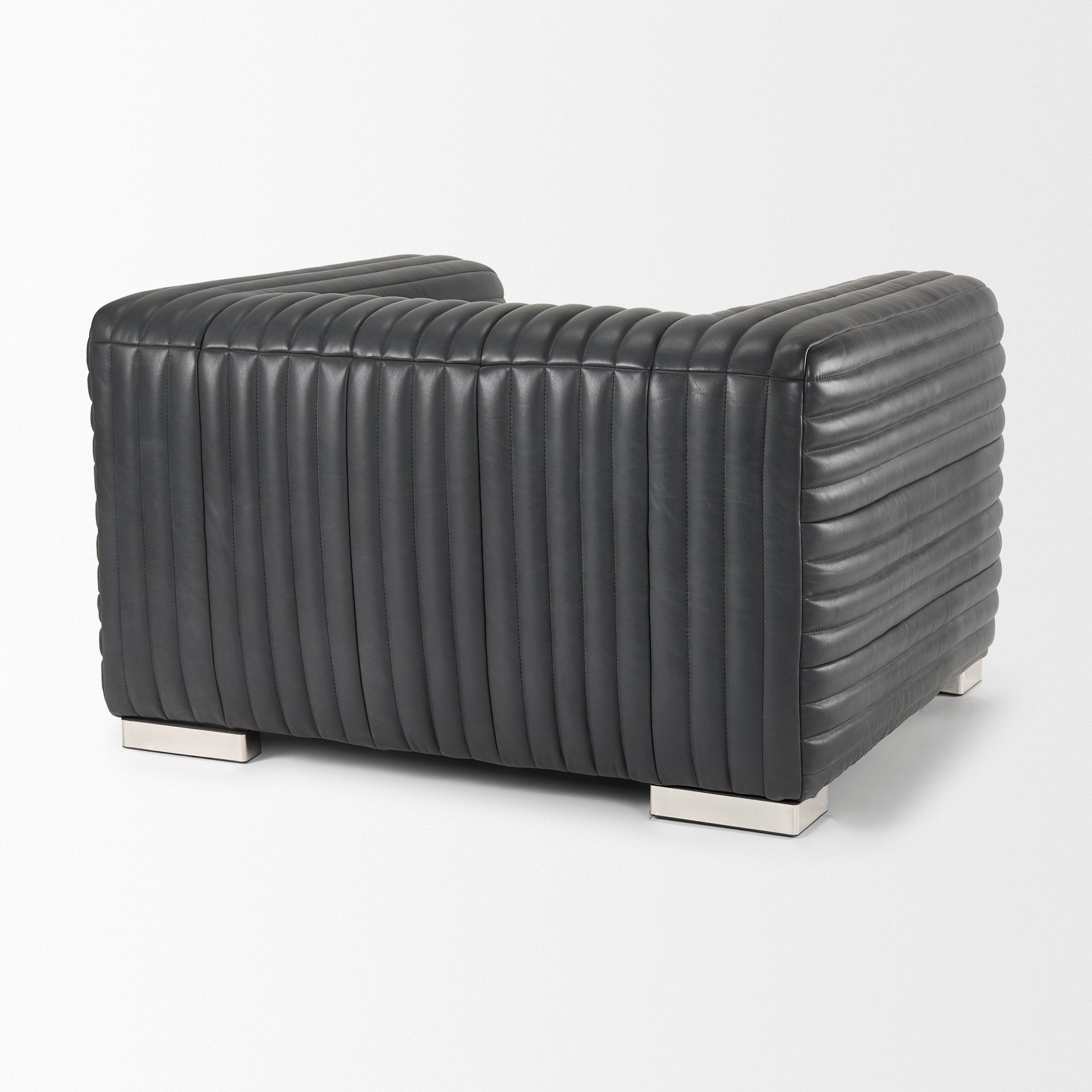 Ricciardo Black Leather Upholstered Arm Chair - Central Designs