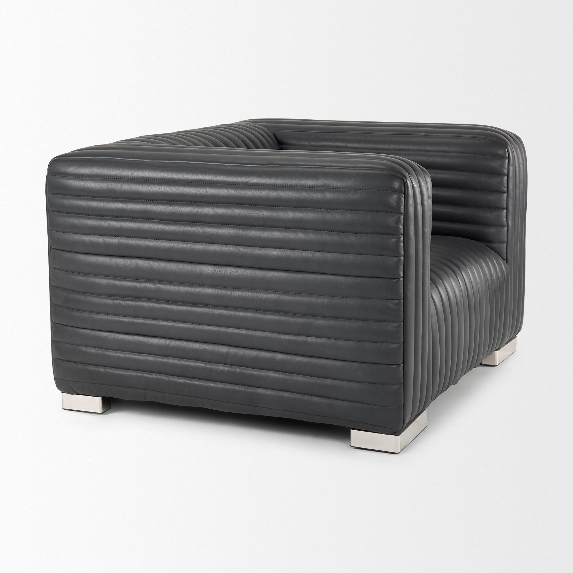 Ricciardo Black Leather Upholstered Arm Chair - Central Designs