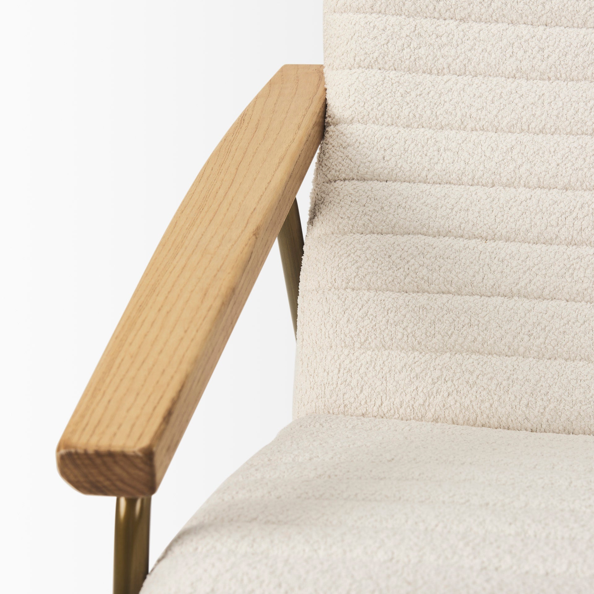Grosjean Cream Boucle Accent Chair - Central Designs