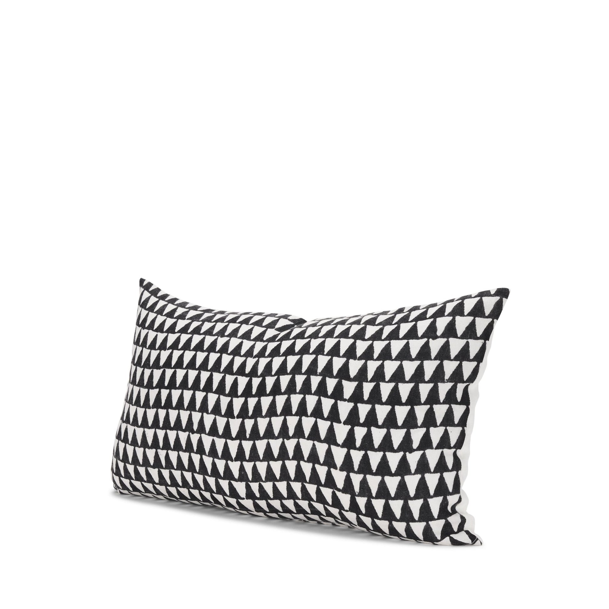 Jolie Cream w/ Black Print Linen Lumbar Decorative Pillow Cover - Central Designs