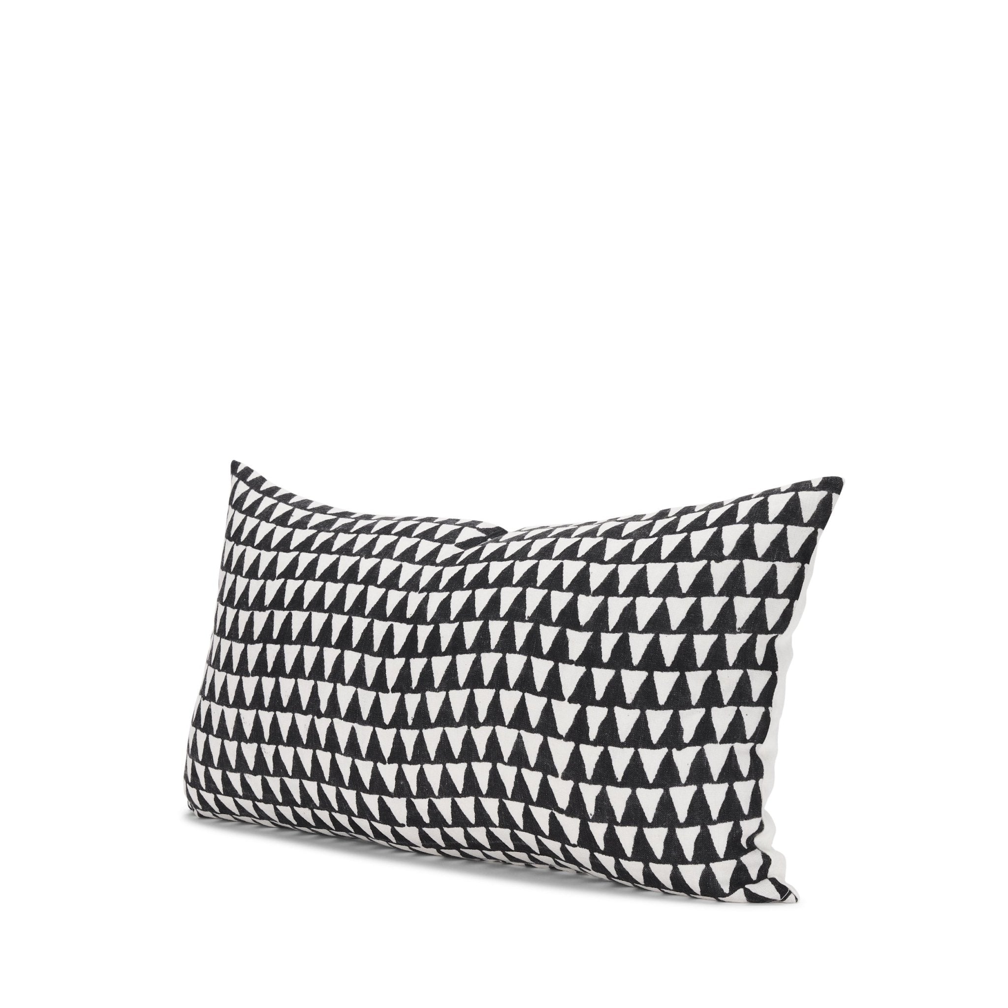 Jolie Cream w/ Black Print Linen Lumbar Decorative Pillow Cover - Central Designs