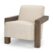 Sovereign Oatmeal Fabric Upholstered w/ Solid Wood Frame Accent Chair - Central Designs