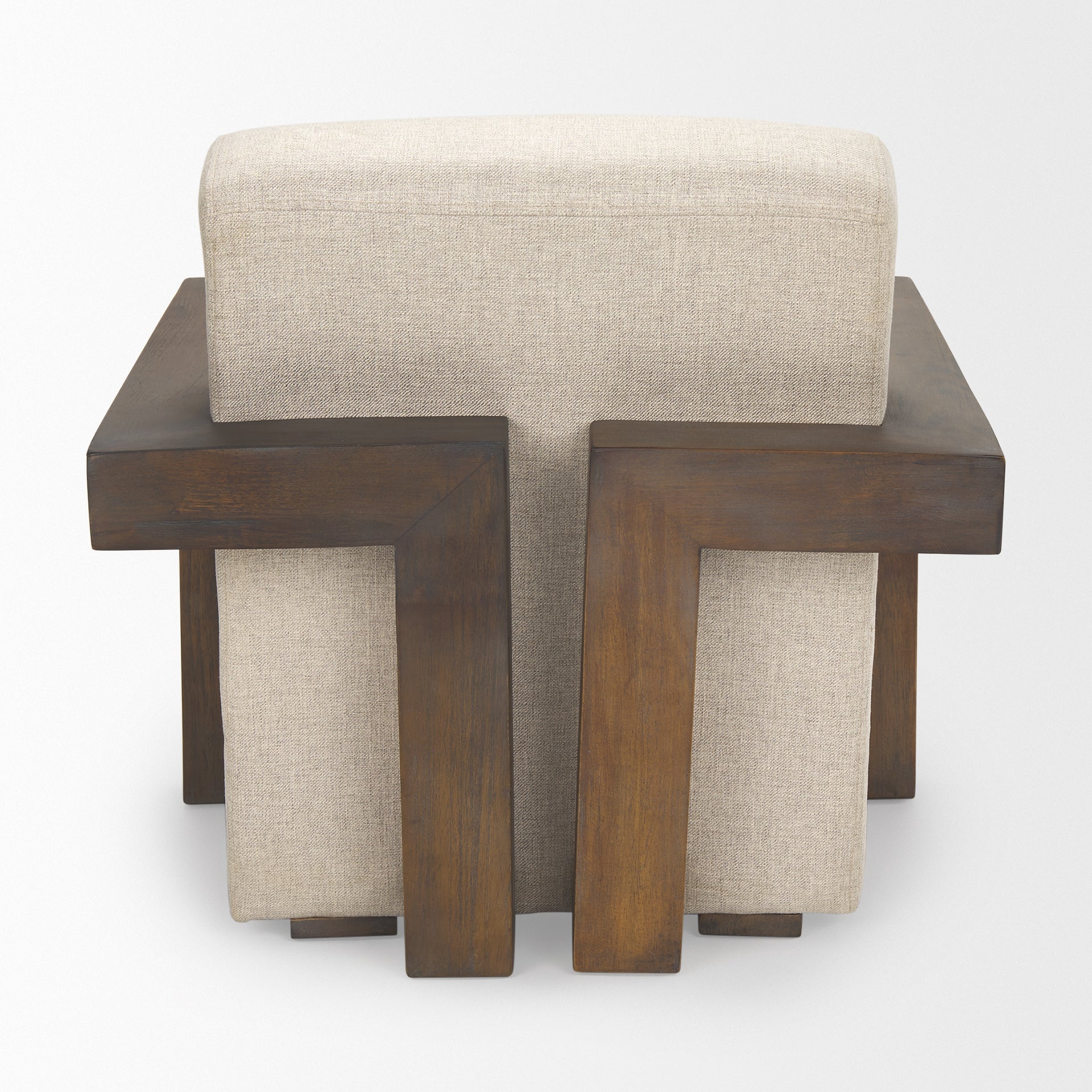 Sovereign Oatmeal Fabric Upholstered w/ Solid Wood Frame Accent Chair - Central Designs