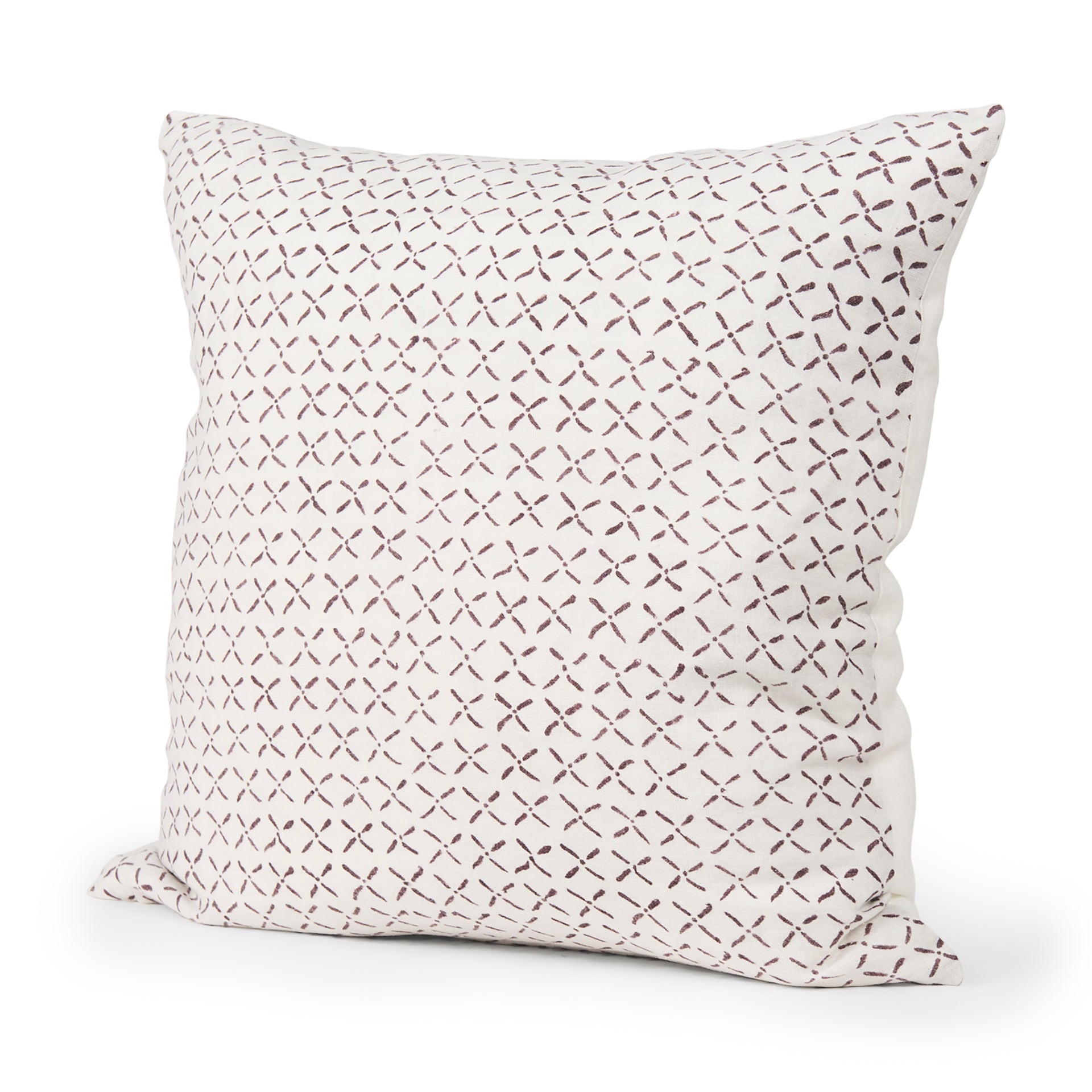 Jayden Cream w/ Merlot Print Linen Square Decorative Pillow Cover - Central Designs