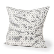 Jayden Cream w/ Black Print Linen Square Decorative Pillow Cover - Central Designs