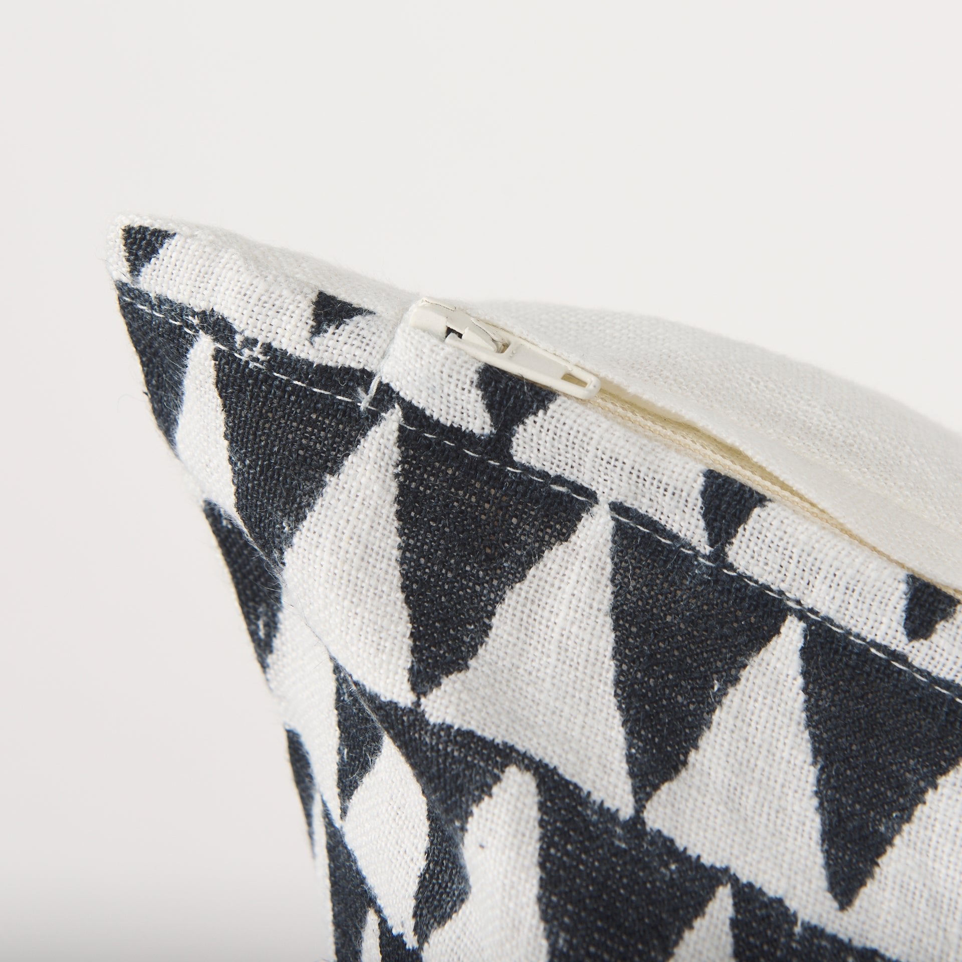 Jolie Cream w/ Black Print Linen Square Decorative Pillow Cover - Central Designs