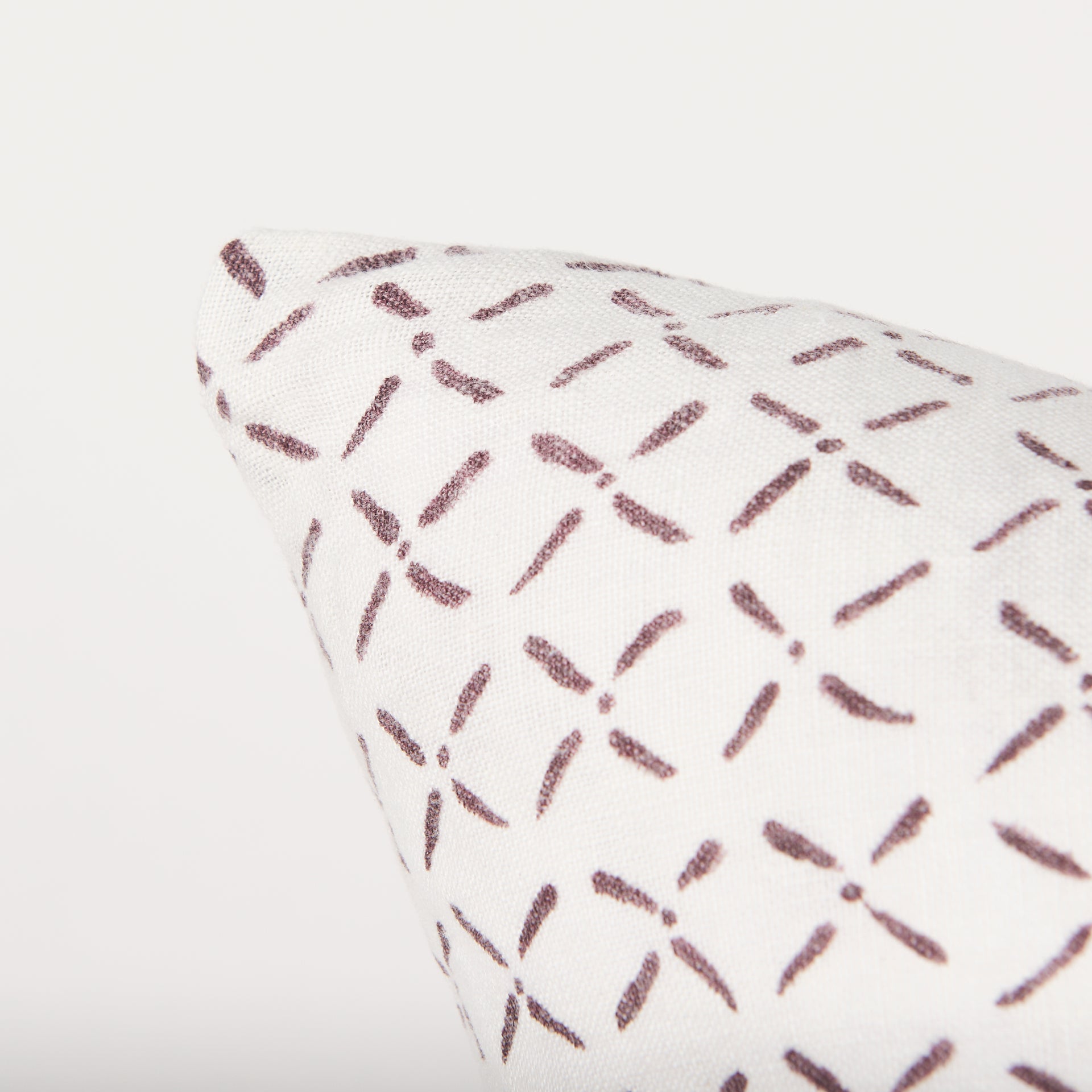 Jayden Cream w/ Merlot Print Linen Square Decorative Pillow Cover - Central Designs