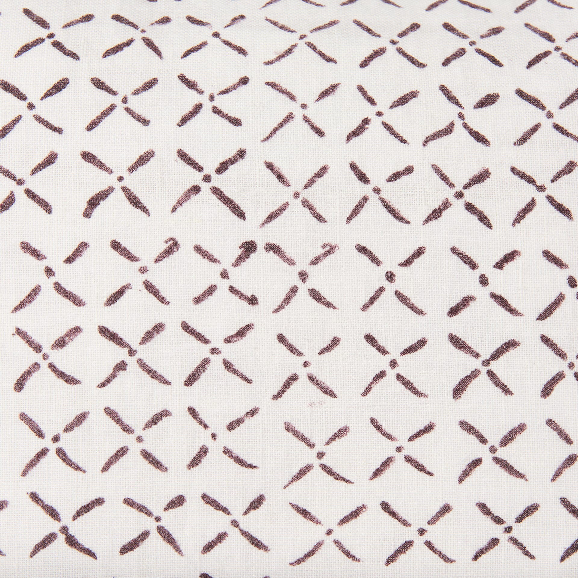 Jayden Cream w/ Merlot Print Linen Square Decorative Pillow Cover - Central Designs