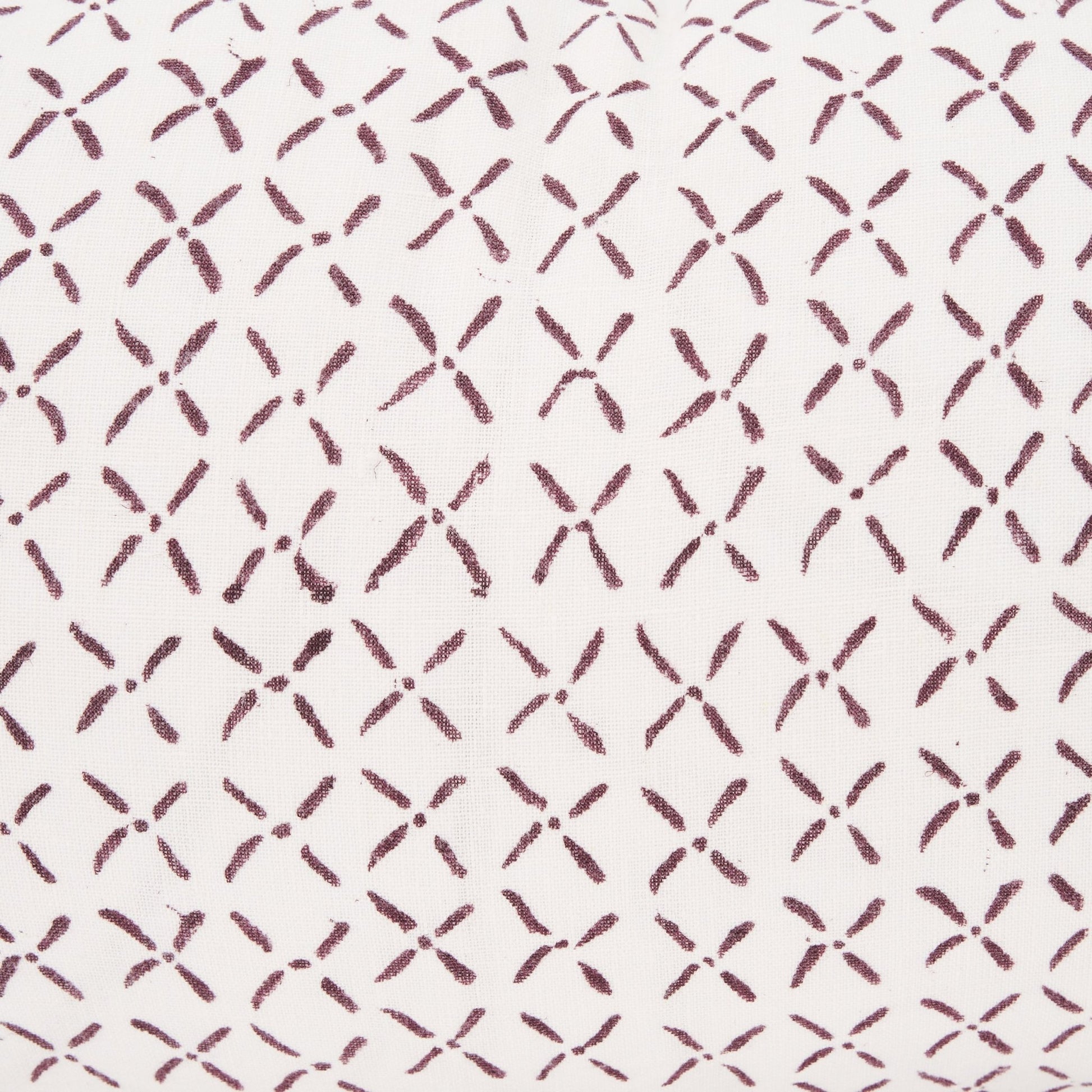 Jayden Cream w/ Merlot Print Linen Lumbar Decorative Pillow Cover - Central Designs