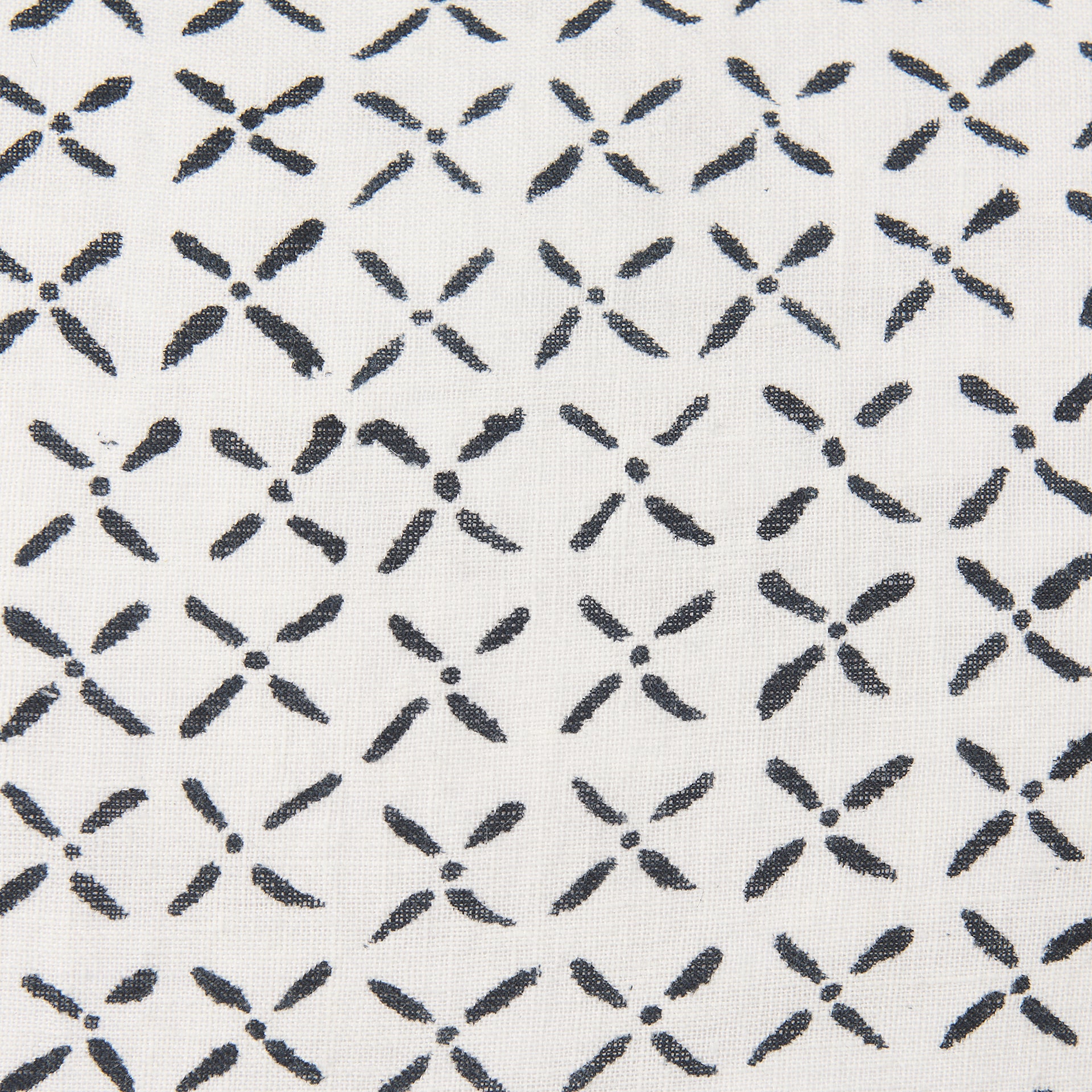 Jayden Cream w/ Black Print Linen Square Decorative Pillow Cover - Central Designs