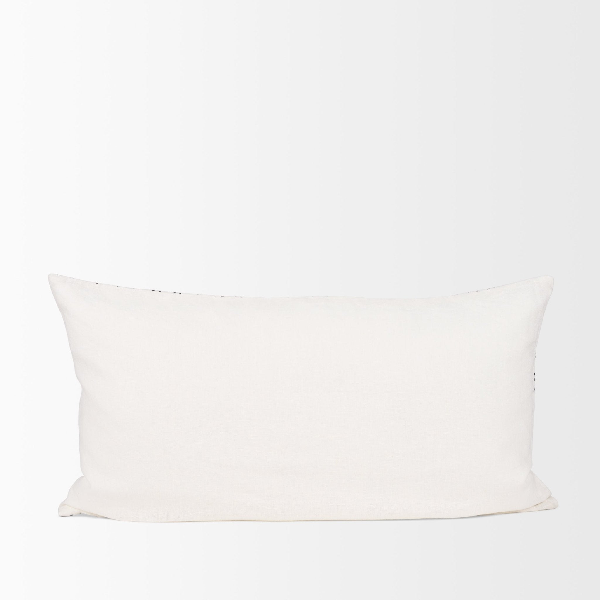 Jayden Cream w/ Black Print Linen Lumbar Decorative Pillow Cover - Central Designs