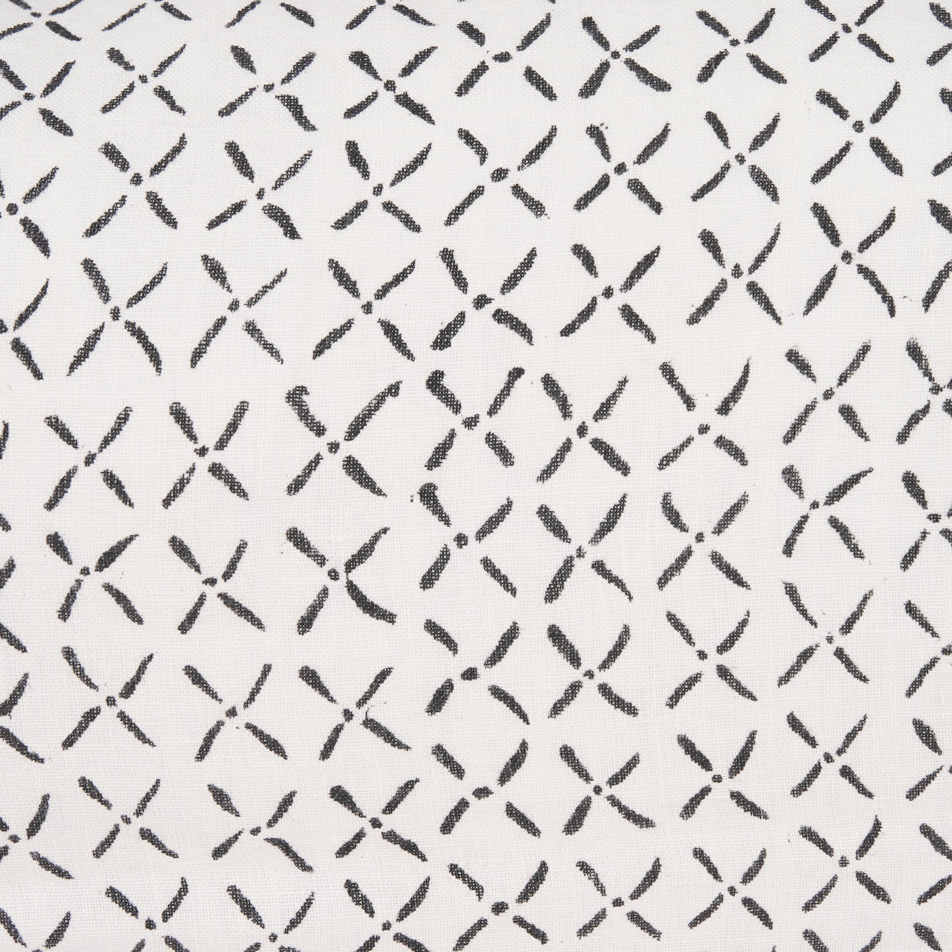 Jayden Cream w/ Black Print Linen Lumbar Decorative Pillow Cover