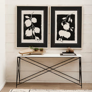 Carver Set of 2 Oblong White Washed Wood Footed Trays - Central Designs