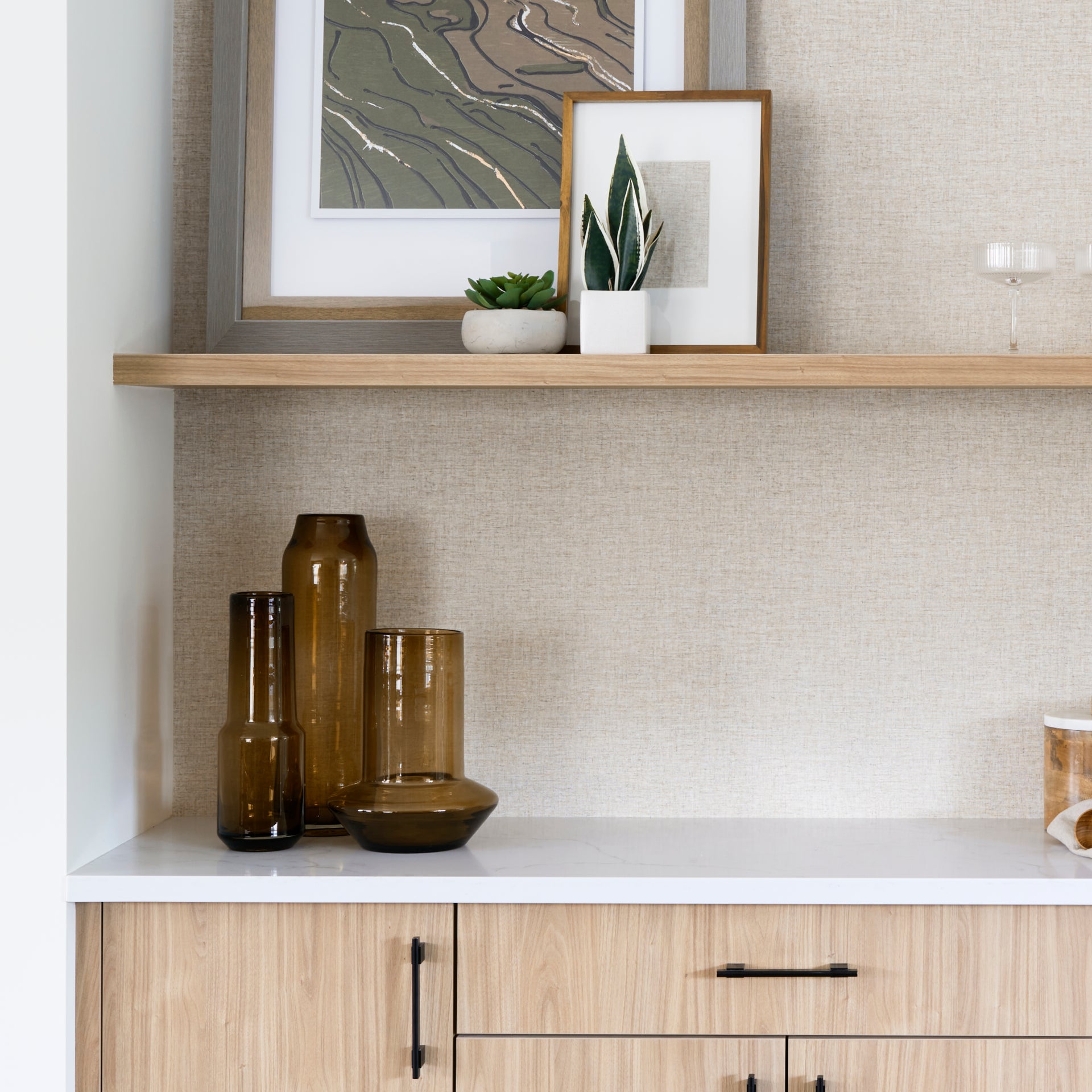 Amrita 4.1L x 4.1W x 11.9H Golden Brown Glass Vase - Central Designs