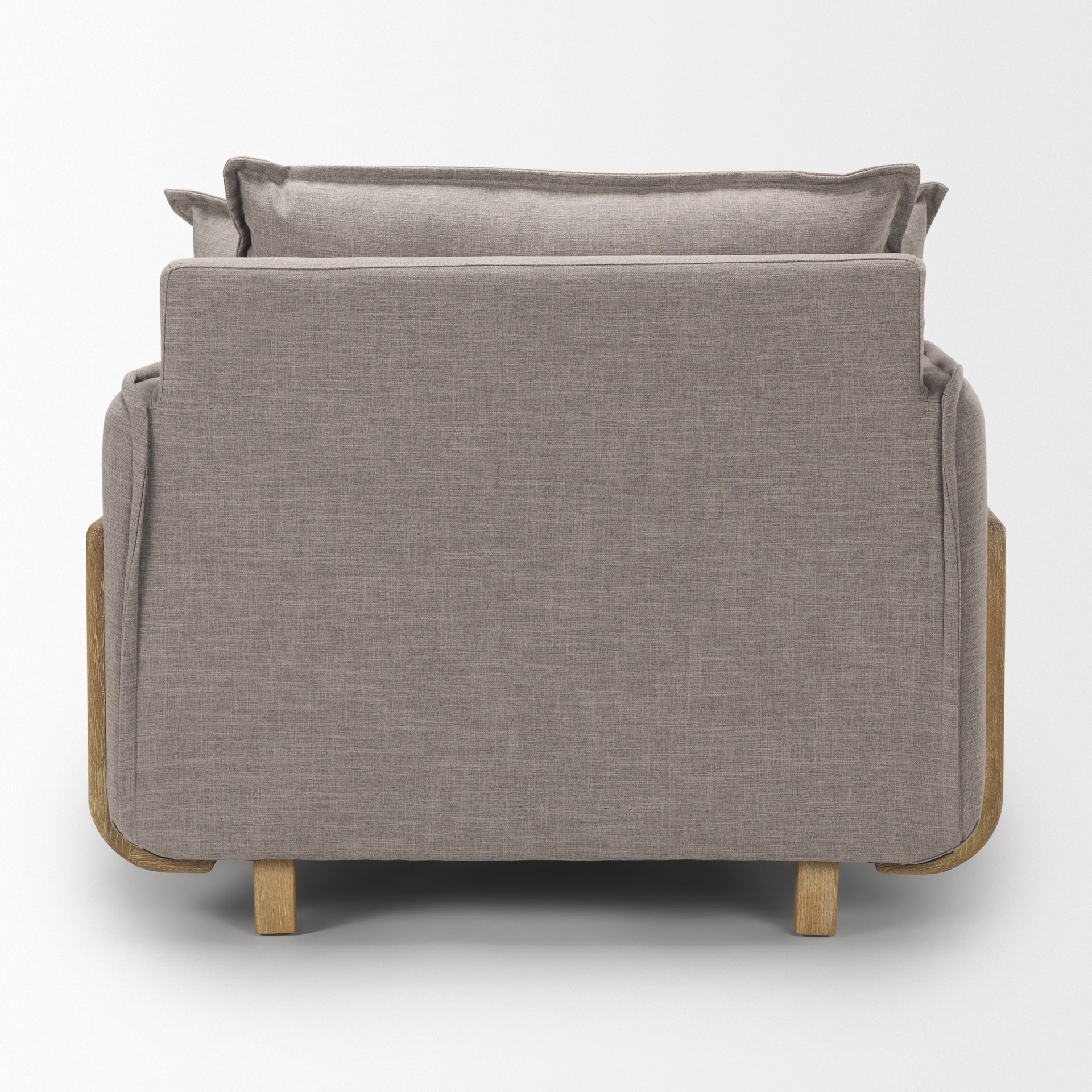 Roy II Flint Gray Upholstered and Brown Wood Frame Arm Chair