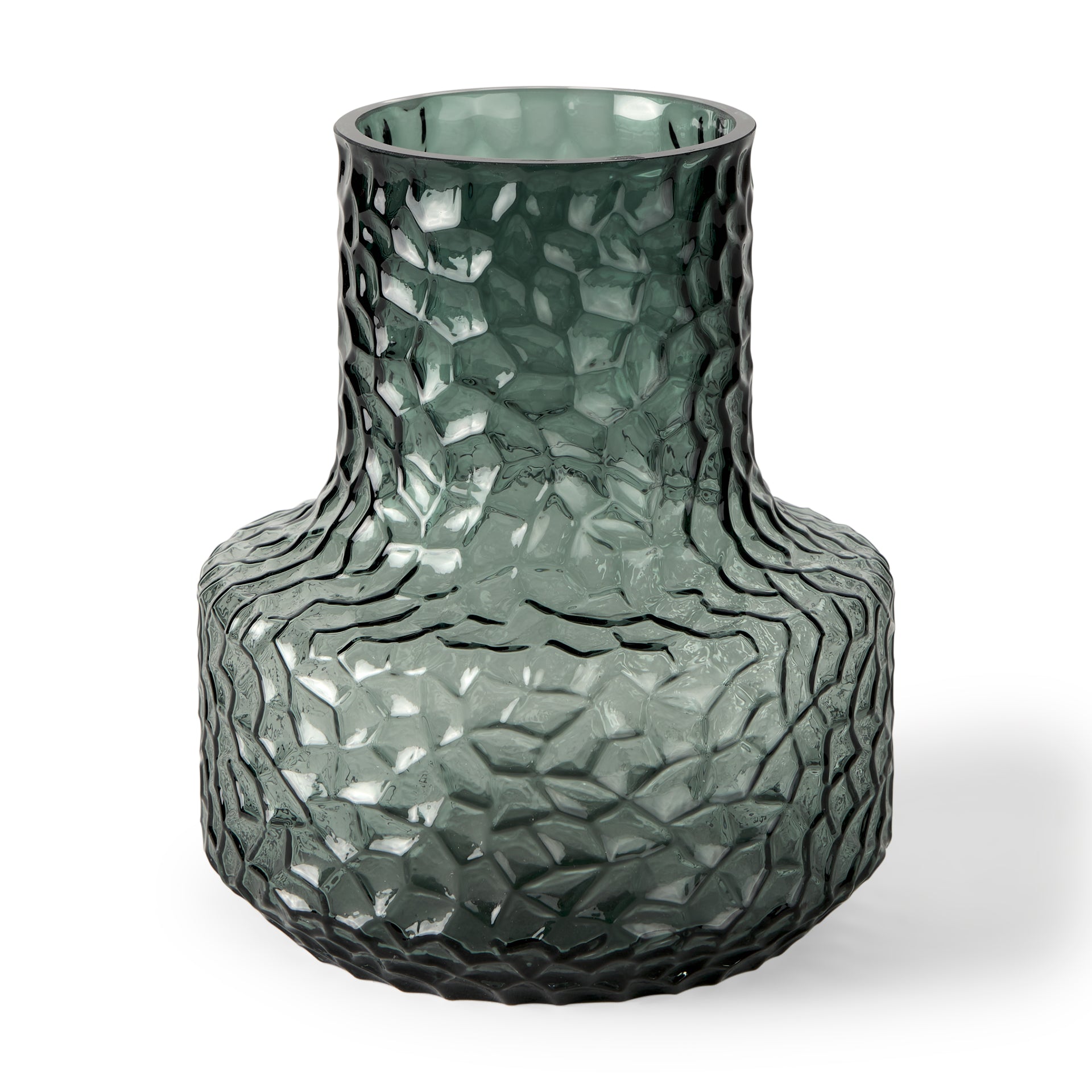 Jolene Short Green Glass Vase - Central Designs