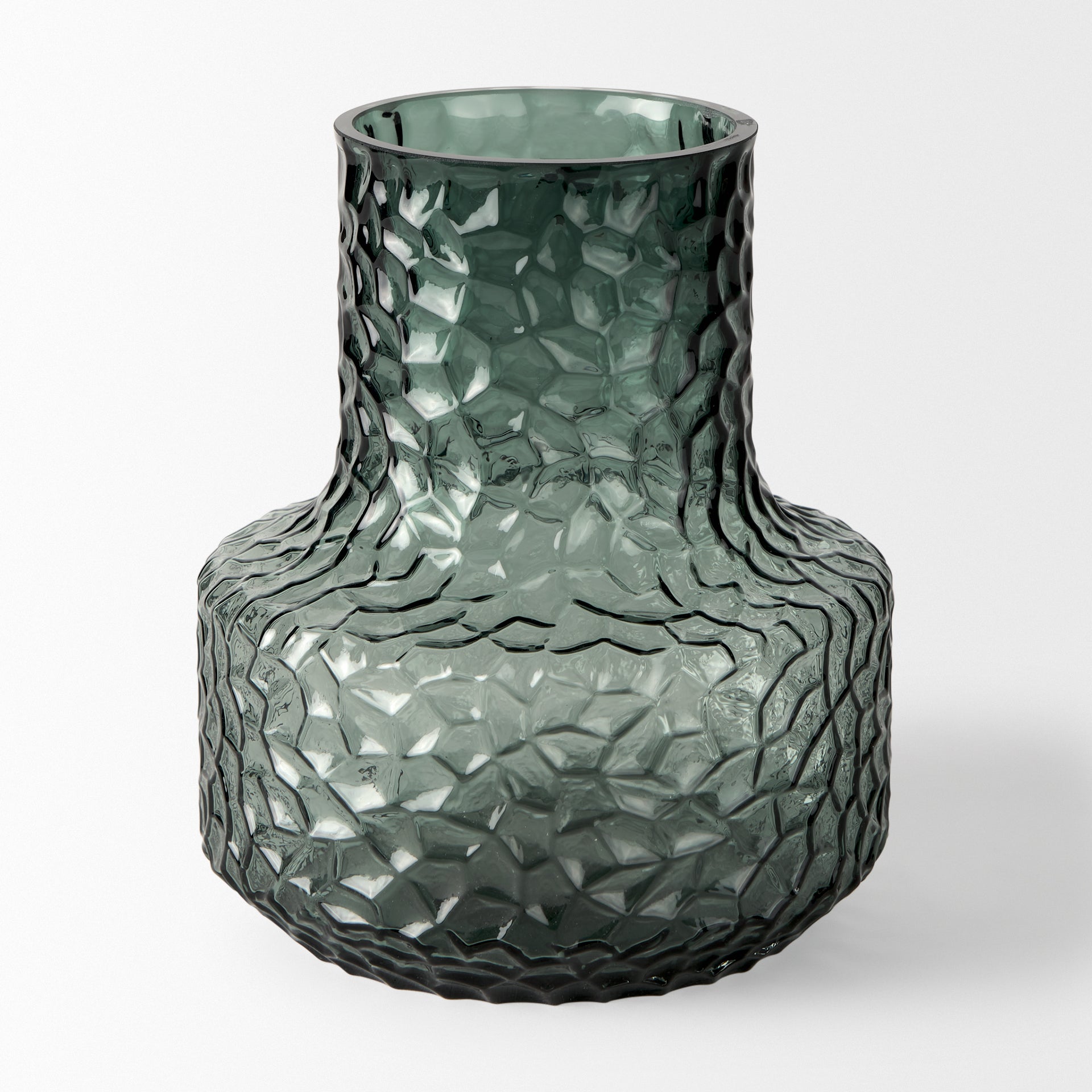 Jolene Short Green Glass Vase - Central Designs