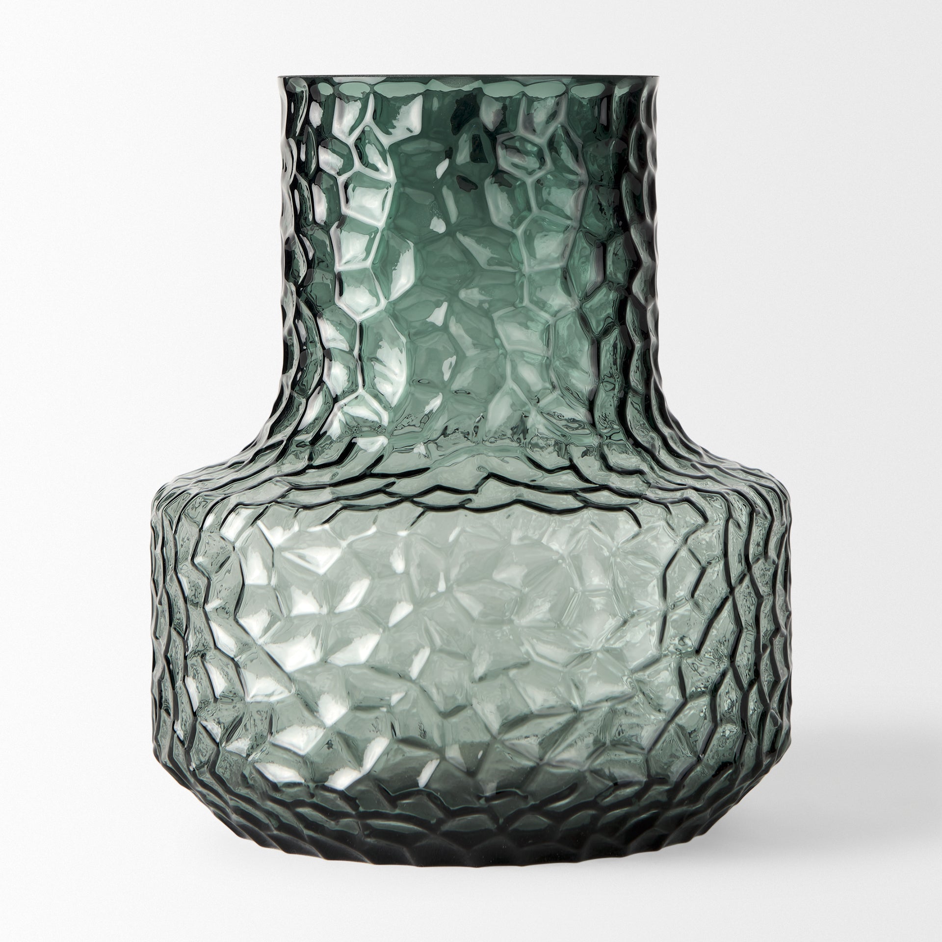 Jolene Short Green Glass Vase - Central Designs