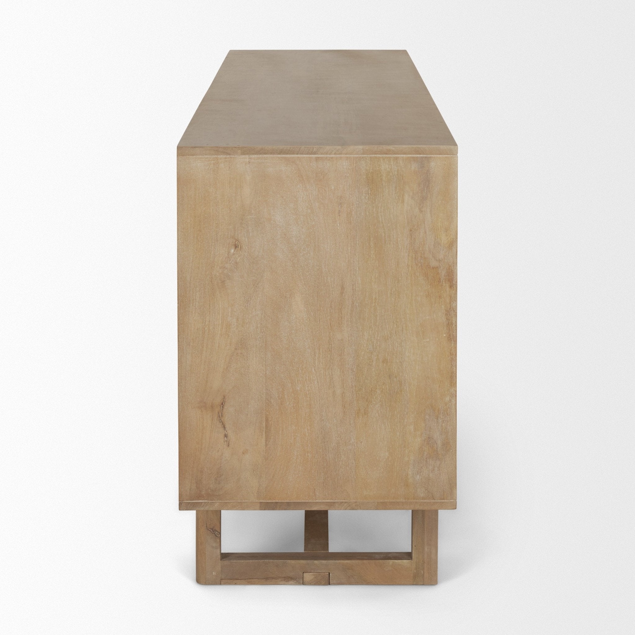 Grier 72.0L x 18.75W x 31.5H Light Brown Solid Wood W/Cane Sideboard - Central Designs