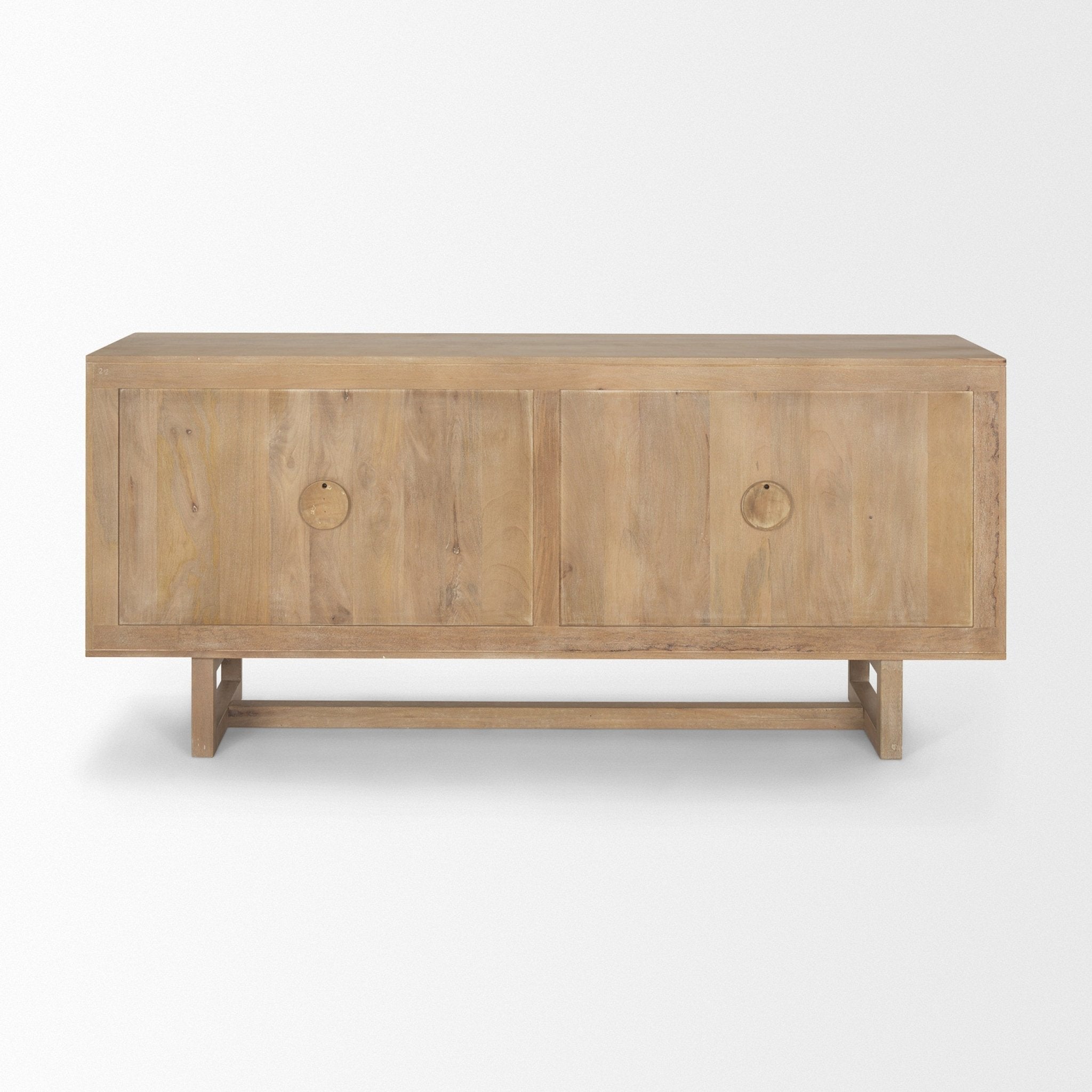 Grier 72.0L x 18.75W x 31.5H Light Brown Solid Wood W/Cane Sideboard - Central Designs