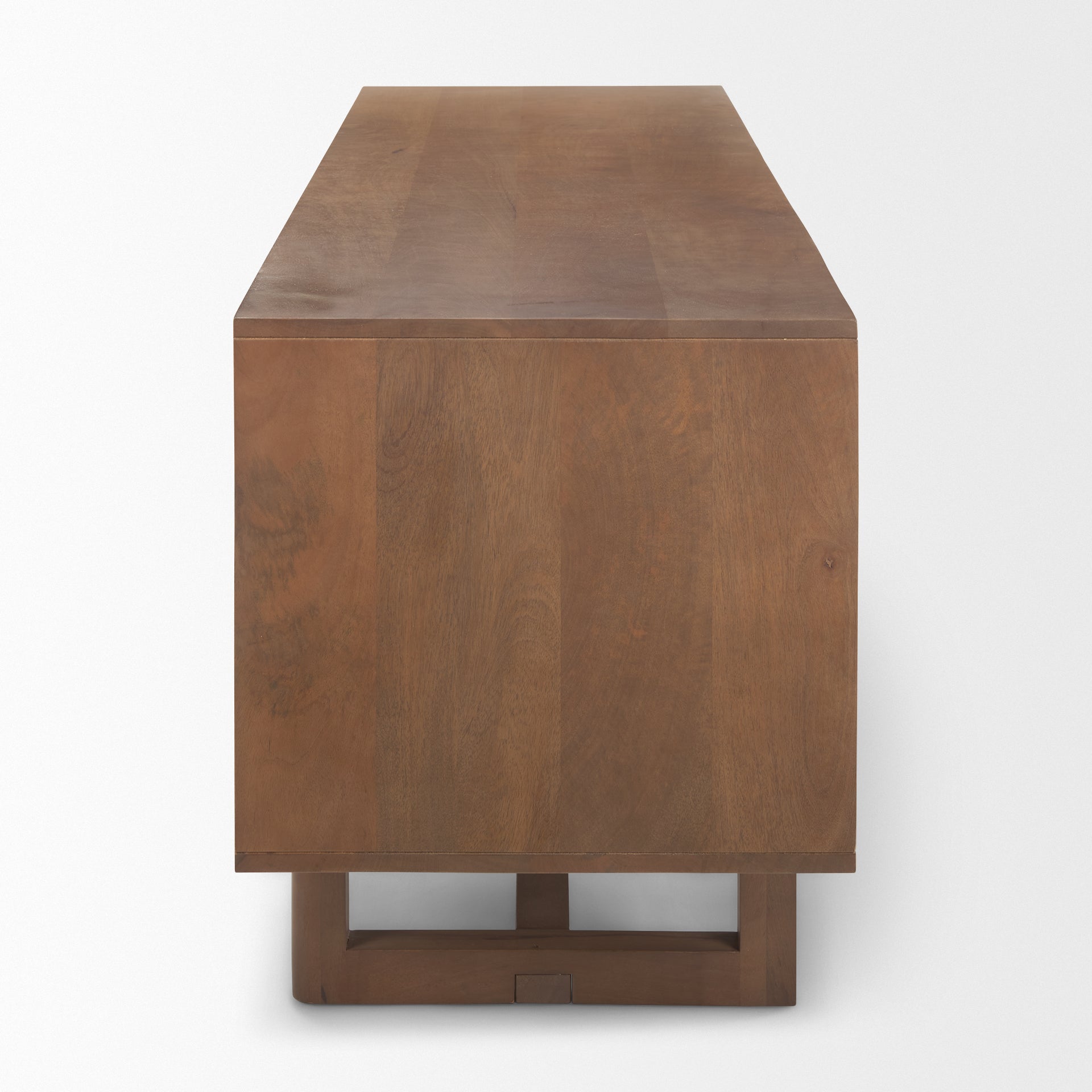 Grier 65.0L x 18.75W x 23.0H Medium Brown Solid Wood W/Cane Media Console - Central Designs