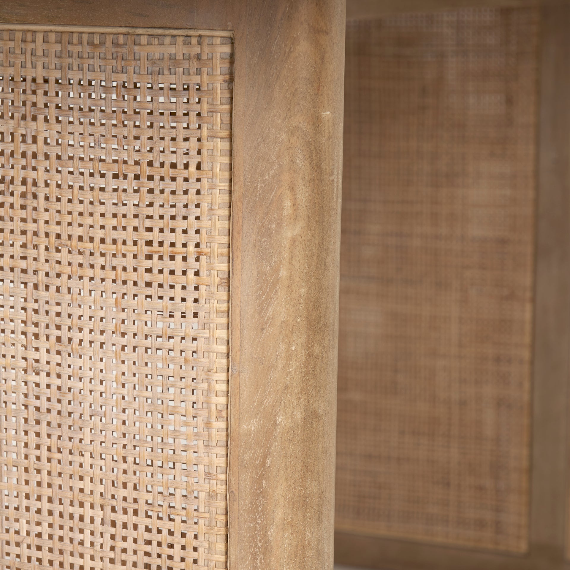 Grier 84" Light Brown Wood w/ Cane Dining Table